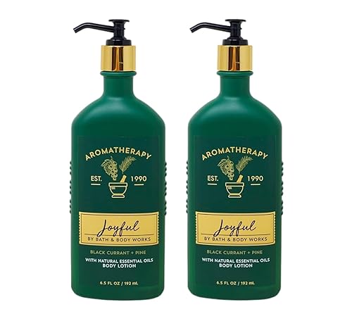 Bath & Body Works Aromaterapia Joyful BLACK CURRANT PINE 2 Pack De Loción Corporal Bundle