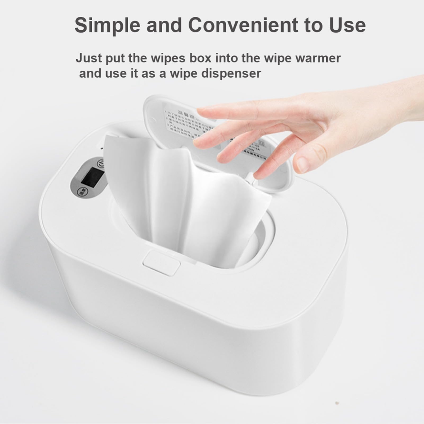 Scalda Salviette per Neonati con Display Digitale, Dispenser di Salviette per Neonati di Grande capacità, Alimentazione USB, Riscaldamento a Temperatura Regolabile