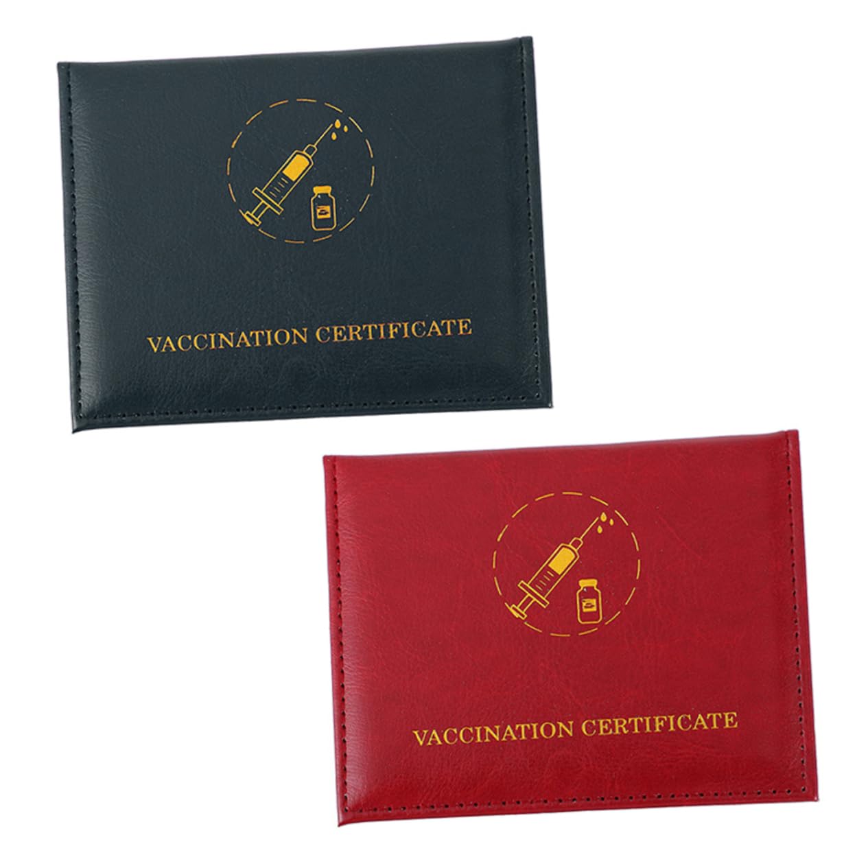 ARTIBETTER 2pcs Card Set Cards Holders Immunization Cards Cover Dual Cards Slots Holders Cards Covers Dual Cards Slots Protectors Useful Leather Cards Holder Card Holder Leather