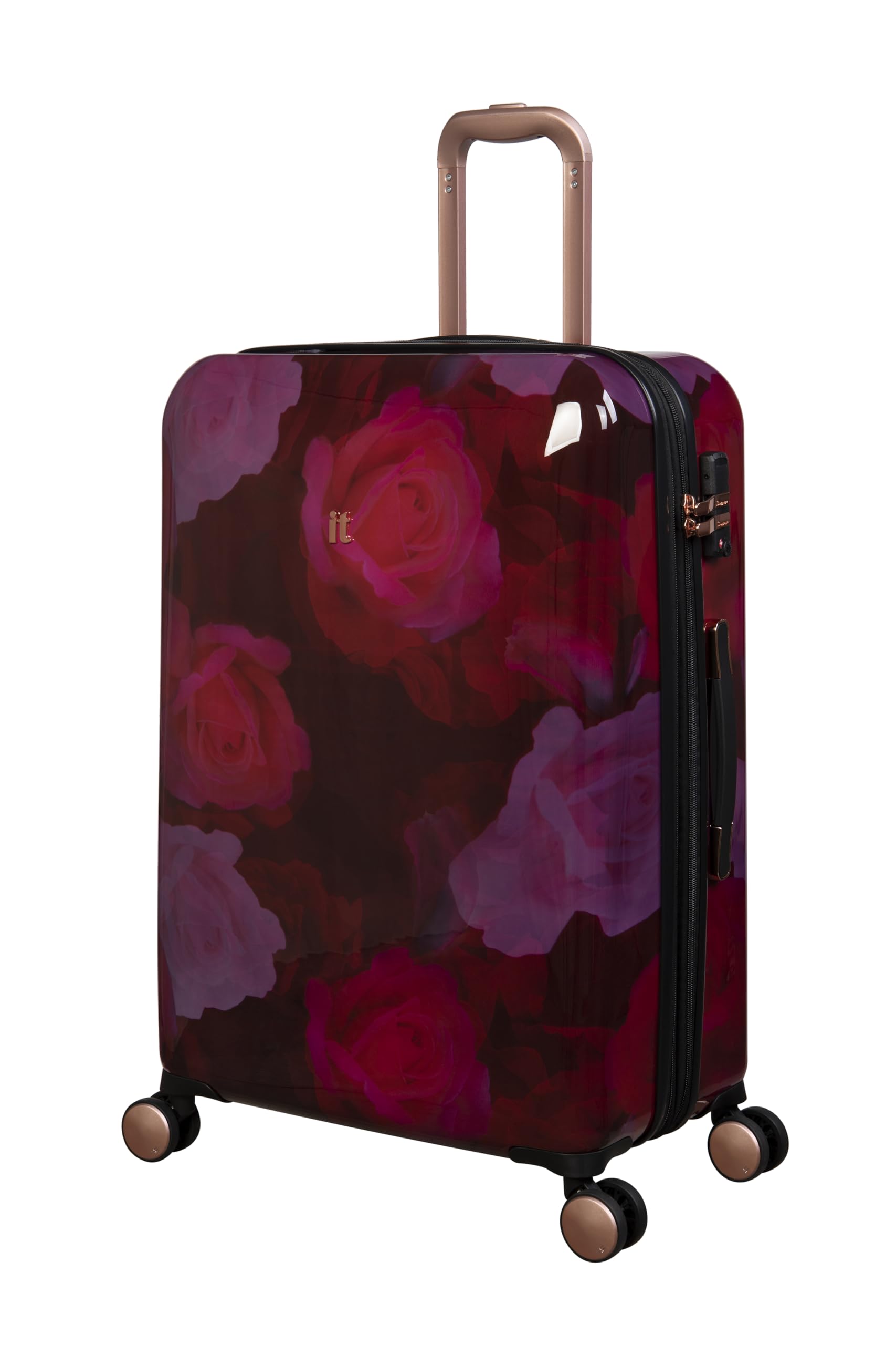 Sheen- Maxy Rose Red-Medium-24 inches-Check-in Bag-Expandable-Fashion Luggage-Hardsided-PC-with TSA Lock 8 Wheel Trolley Bag-image-43