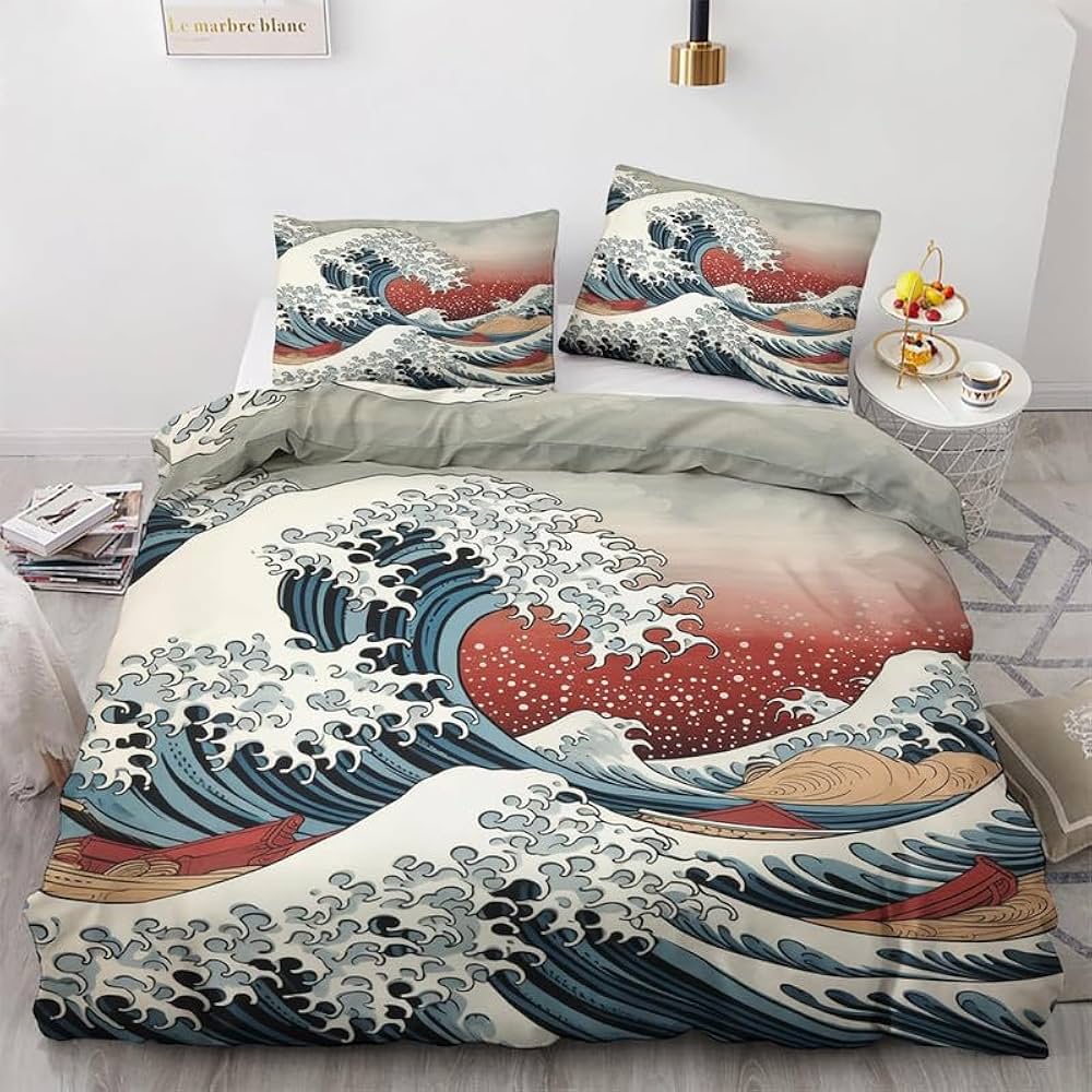 Amazon｜掛け布団カバー 波布団カバー 和風 け布団カバー 暖