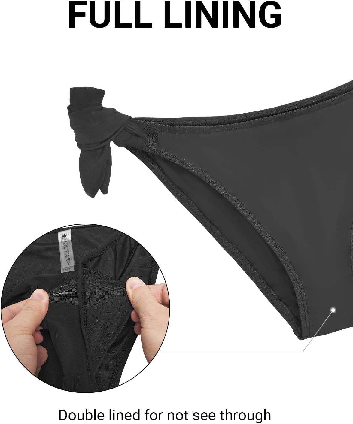 Holipick Low Rise Bikini Bottoms - String Bathing Suit Bottoms for Women Side Tie Swim Bottoms Swimsuit - Image 4