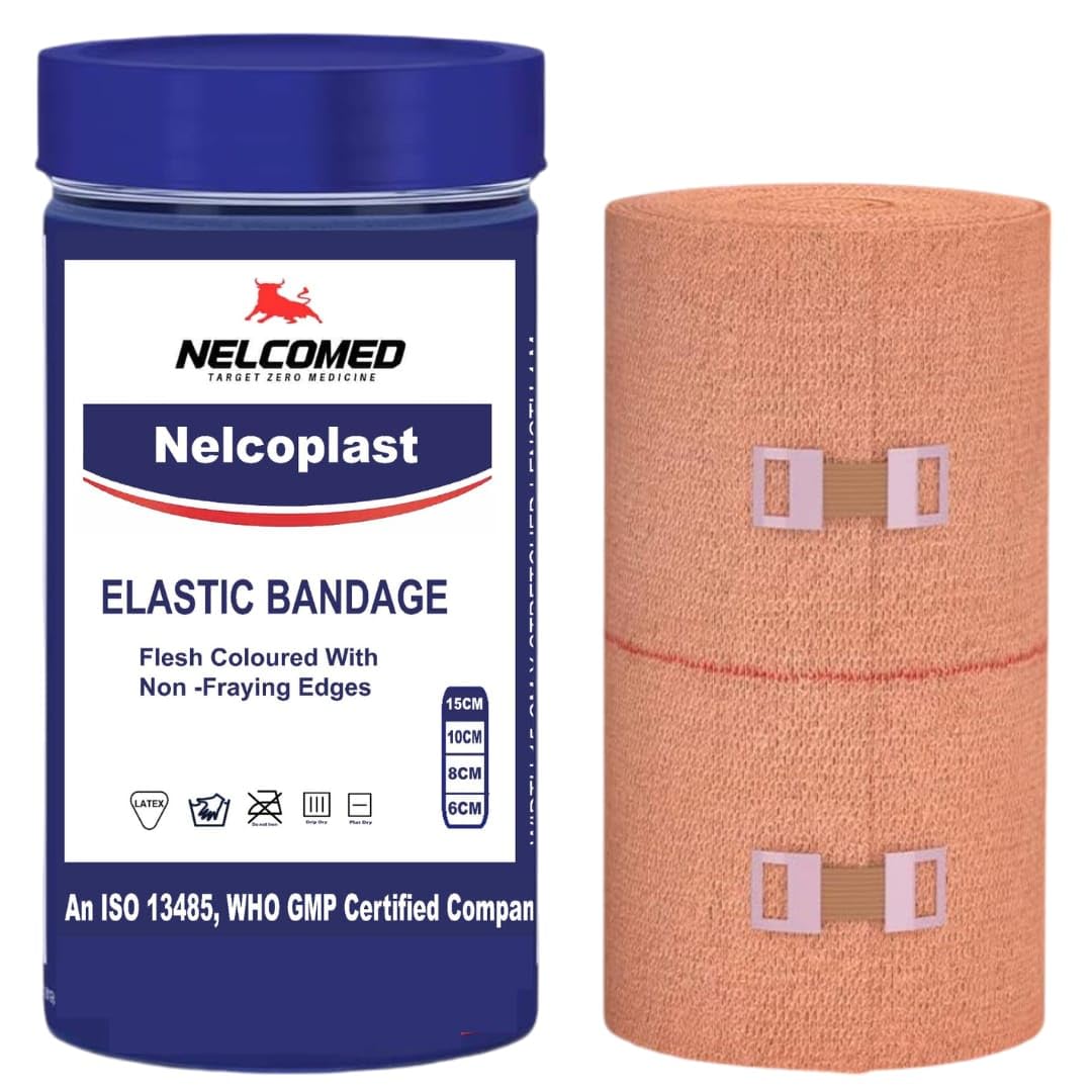 NelcoMed ™ NelcoPlast Crepe Bandage | Ideal for Vericose Veins | Fractures | General Surgery | General Use (8 Cm) (B0DFWKG6XX) Amazon Price History, Amazon Price Tracker