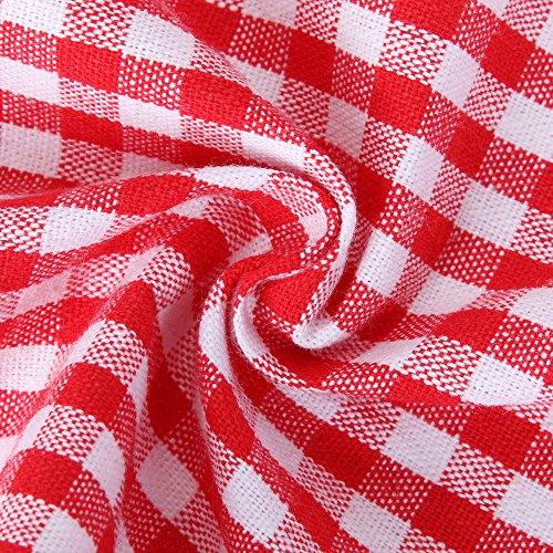 Jennice House AN002 Vintage Gingham Kitchen Aprons Chef Bib Canvas Aprons Christmas Holiday Home Decorative 100% Pure Cotton Aprons In Large Size thumb #7