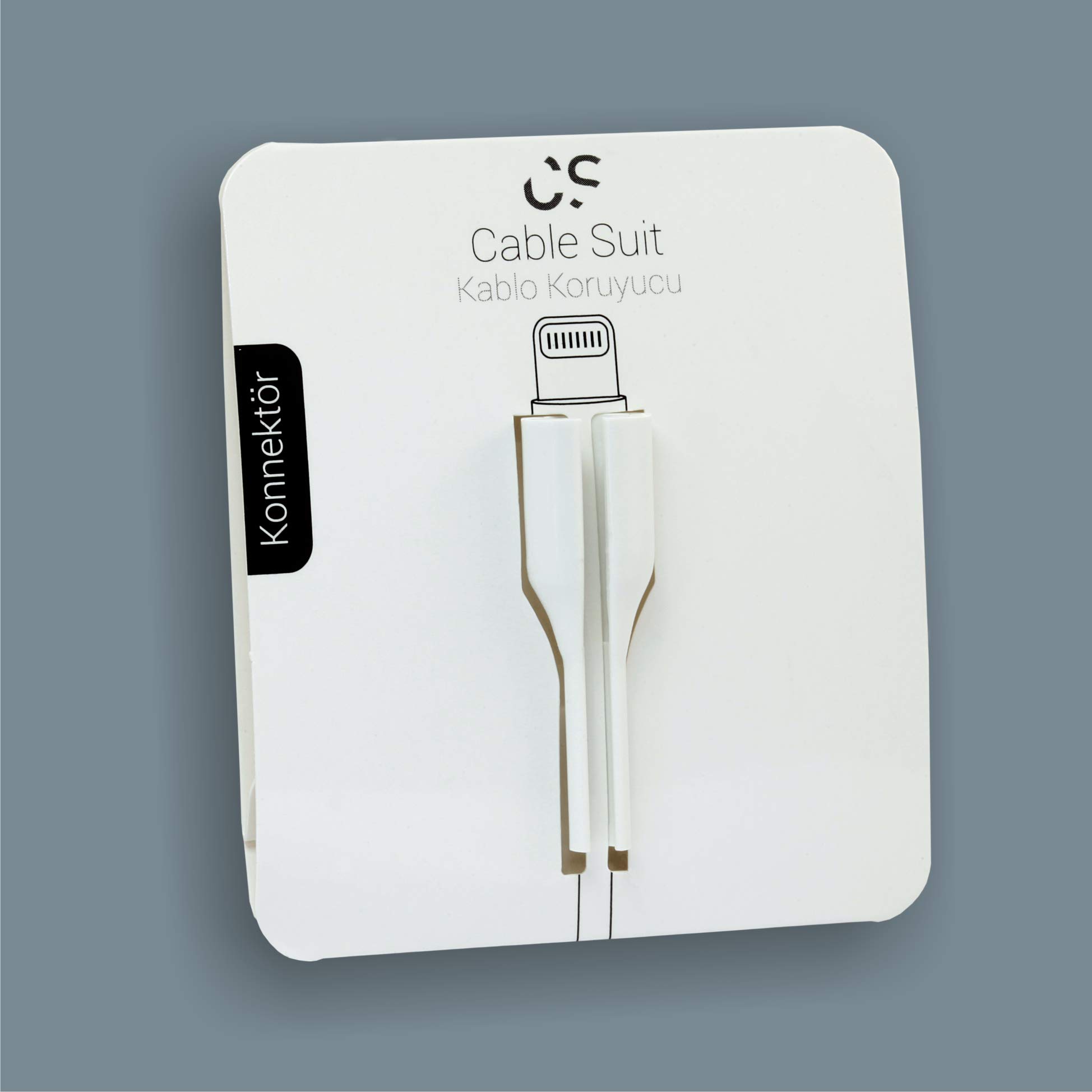 Cable Suit iPhone Lighting, Kablo Koruyucu, Konnektör (Beyaz)