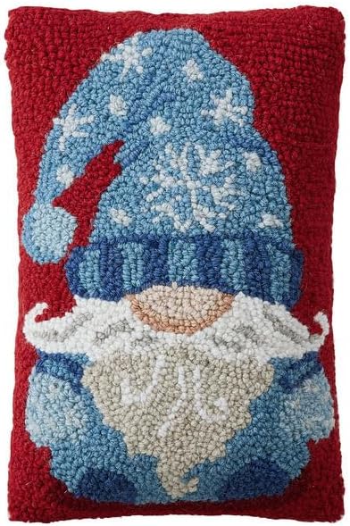 Peking Handicraft Blue Gnome Hook Pillow, 12-Inch, Multicolor
