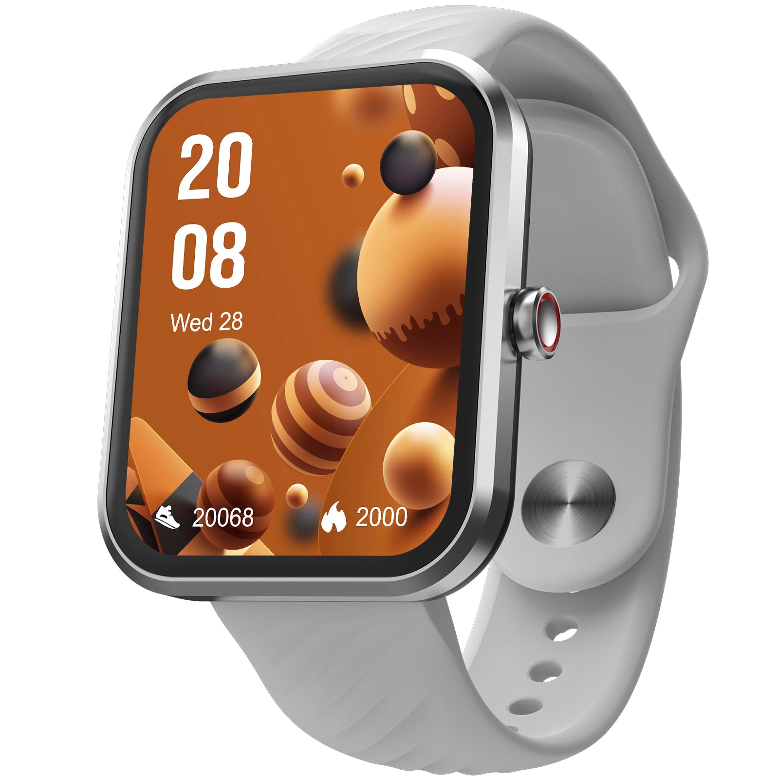 beatXP Marv Aura 1.83” HD Display Bluetooth Calling Smart Watch, Metal Body, 240 * 284 px, 500 Nits, 60 Hz Refresh Rate, 100+ Sports Modes, 24x7 Health Tracking, IP67 (Silver)