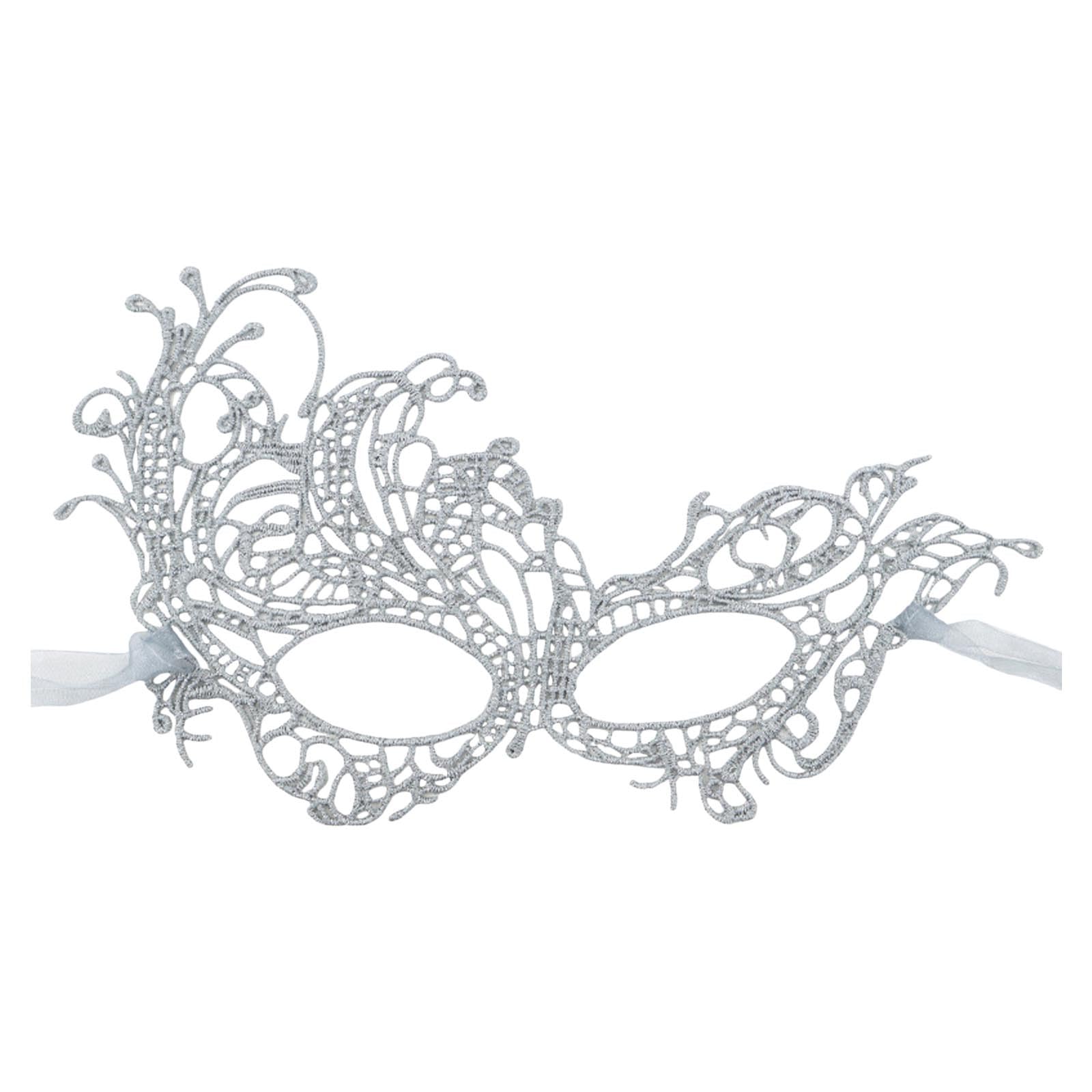 Lace Masquerade Mask For Women Venetian Party Mask Carnival Mask Rave Masquerade Mask Silver Masquerade Mask Carnival Party Dress Up Dress (Silver, One Size)