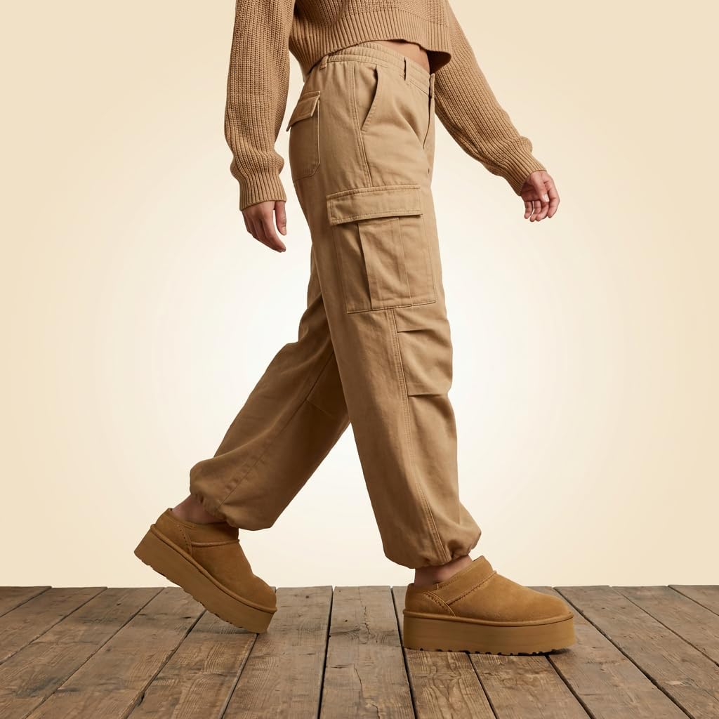 CUSHIONAIRE Huggy-2 Platform Slippers for Women, Cozy Genuine Suede Slip-On Ankle Boots for Indoor Outdoor Wear, Womens Slippers - Image 6