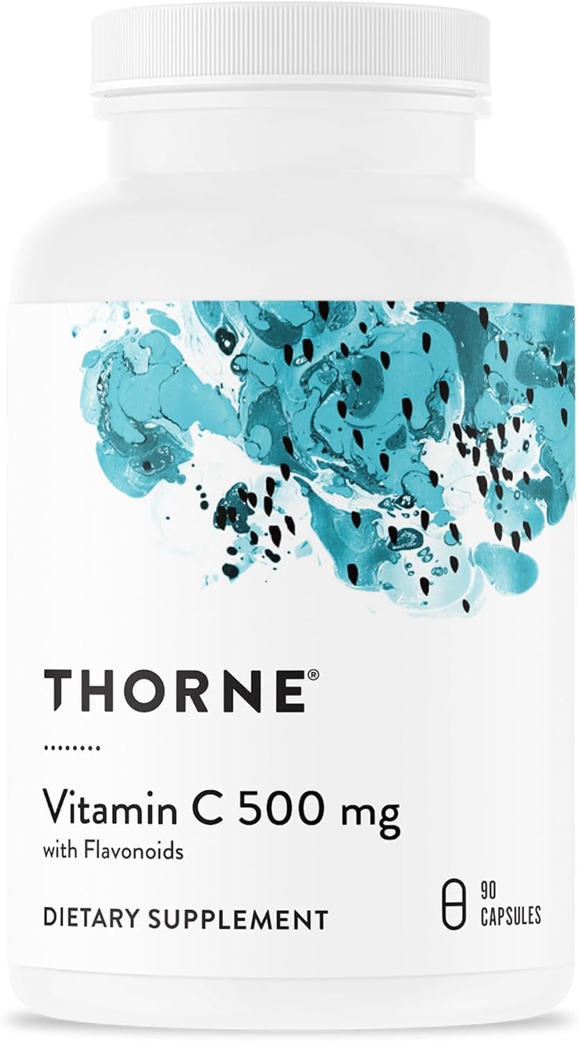 THORNE - Vitamin C 500 mg - Blend of Vitamin C and Citrus Bioflavonoids from Oranges - Supports Immune System, Cellular Energy Production & Collagen Production* - Third-Party Certified - 90 Servings