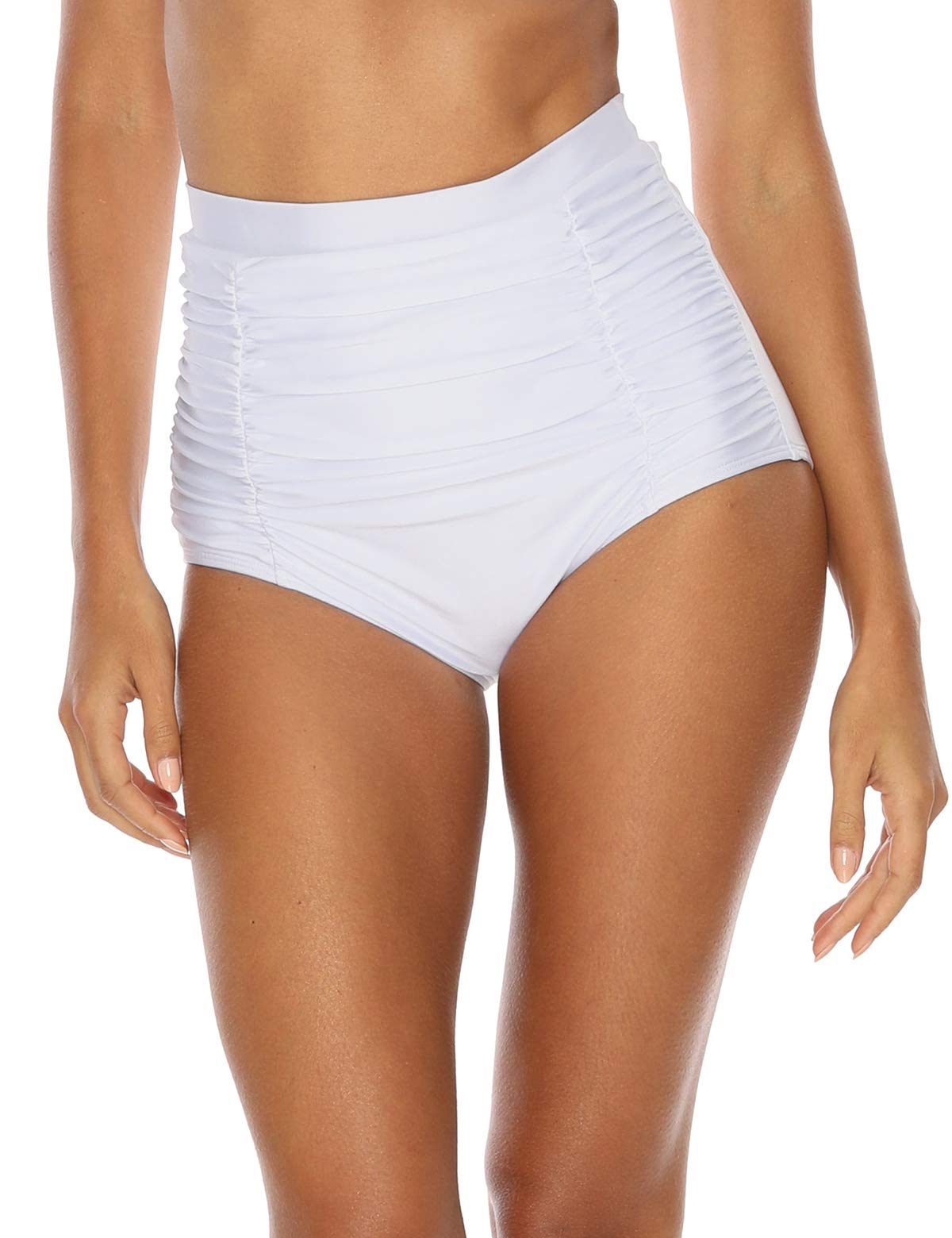 Ocean Blues Damen Hochtaillierte Bikinihose mit Raffung – Kaschierende Strand-Briefs für eine schmeichelhafte Silhouette