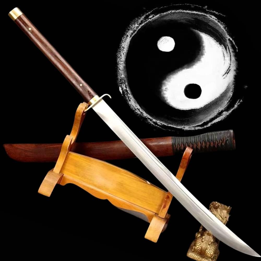 Handmade Chinese Taichi Dao Jian Kungfu Broadsword Sword Katana High Carbon Steel Blade Sharp Taiji/Wushu Saber Battle Knife