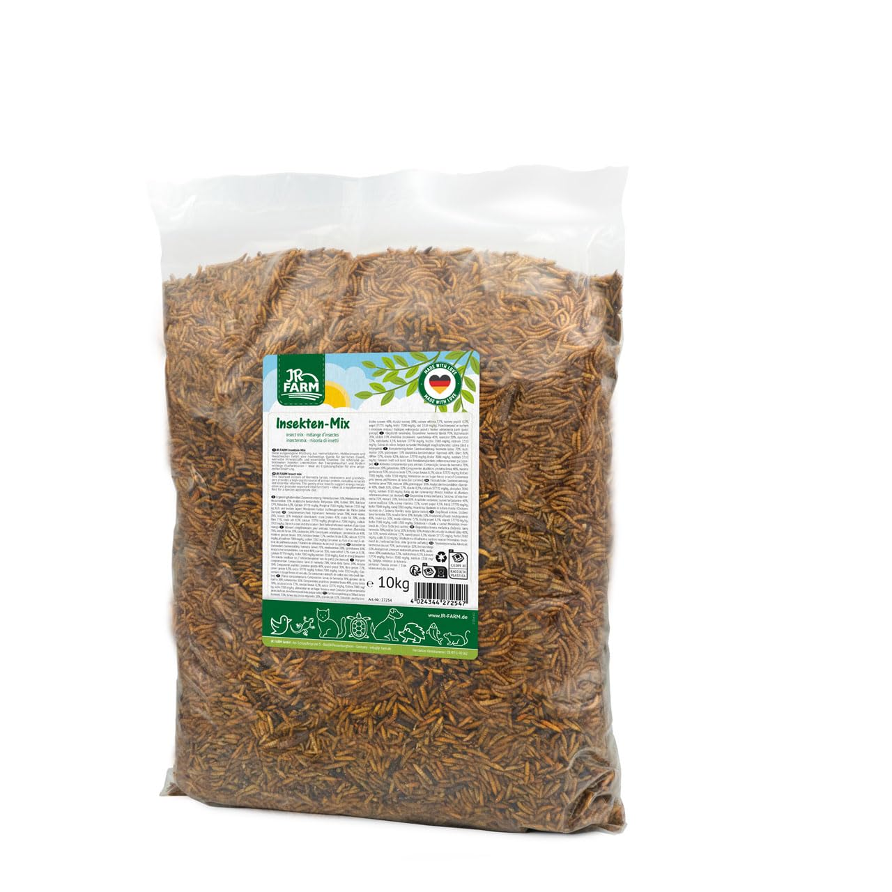 JR Farm Garden Mélange d'insectes 10 kg (alarmes hermétiques, vers de Farine, sauterelles | Nourriture Riche en protéines)