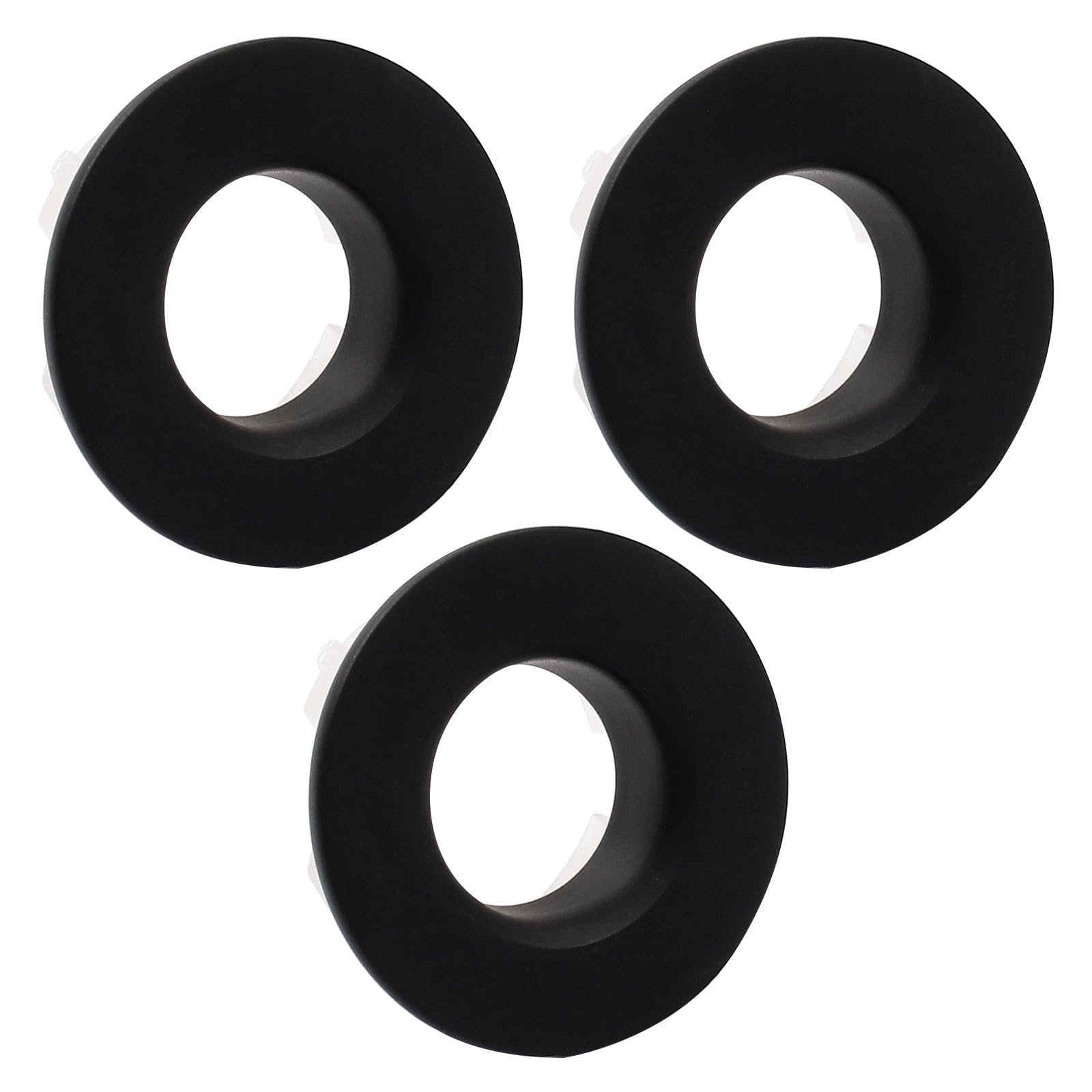 Cjueiom 3 Pcs Matte Black Sink Overflow Rings, Round Sink Overflow Drain
