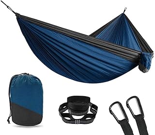 DCKJL Hamaca Hamaca Que acampa de Nylon con 2 unids Correas de árboles XL 10 pies 2 Personas Doble portátil Resistente sostiene 700 Libras para Sentarse Silla Colgante