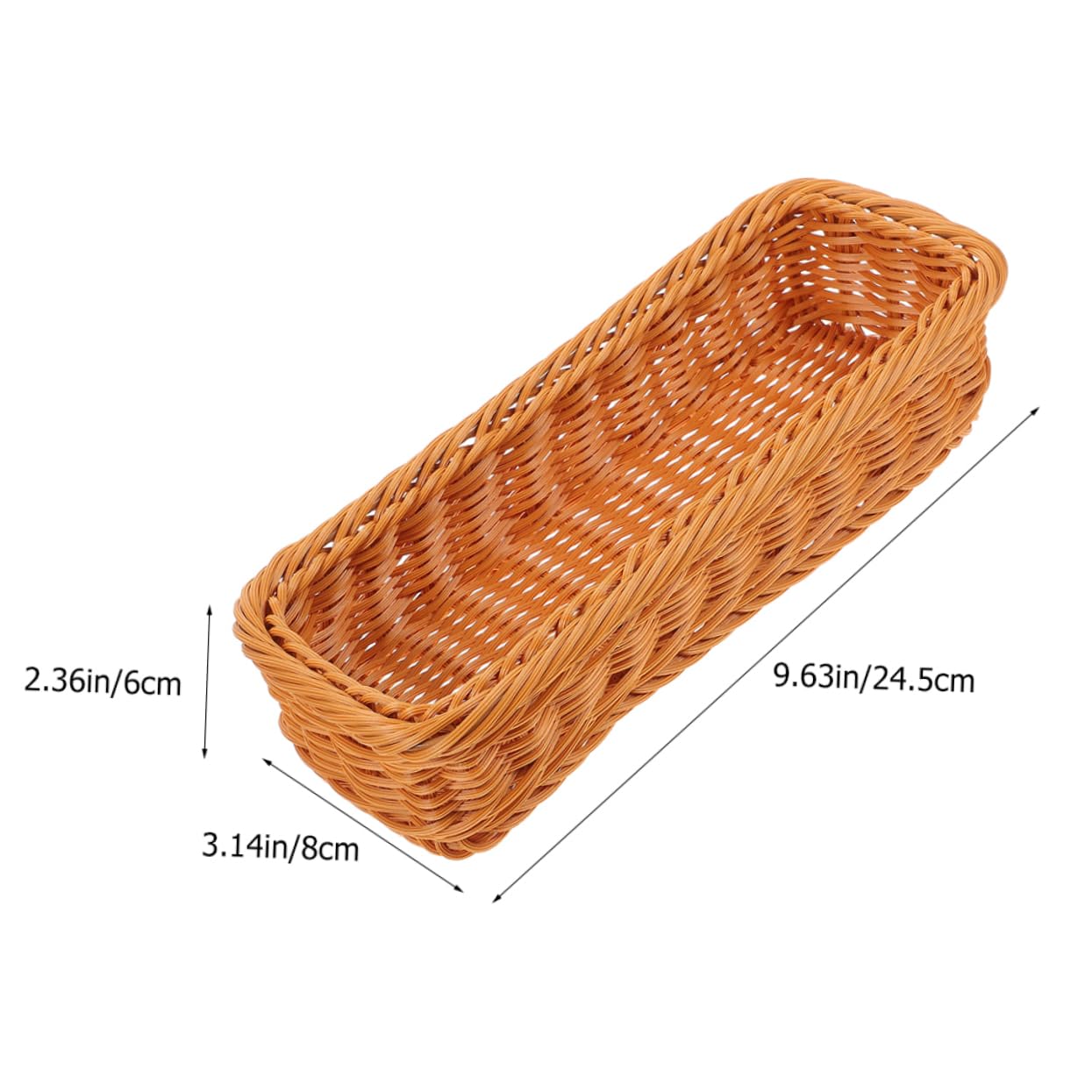 Garneck 2pcs Kitchen Storage Box Silverware Basket Wicker Basket Wicker Storage Baskets Small Bread Basket Table Woven Basket Cutlery Cadd-y Hnit Pantry Tray Woven Storage Basket Plastic