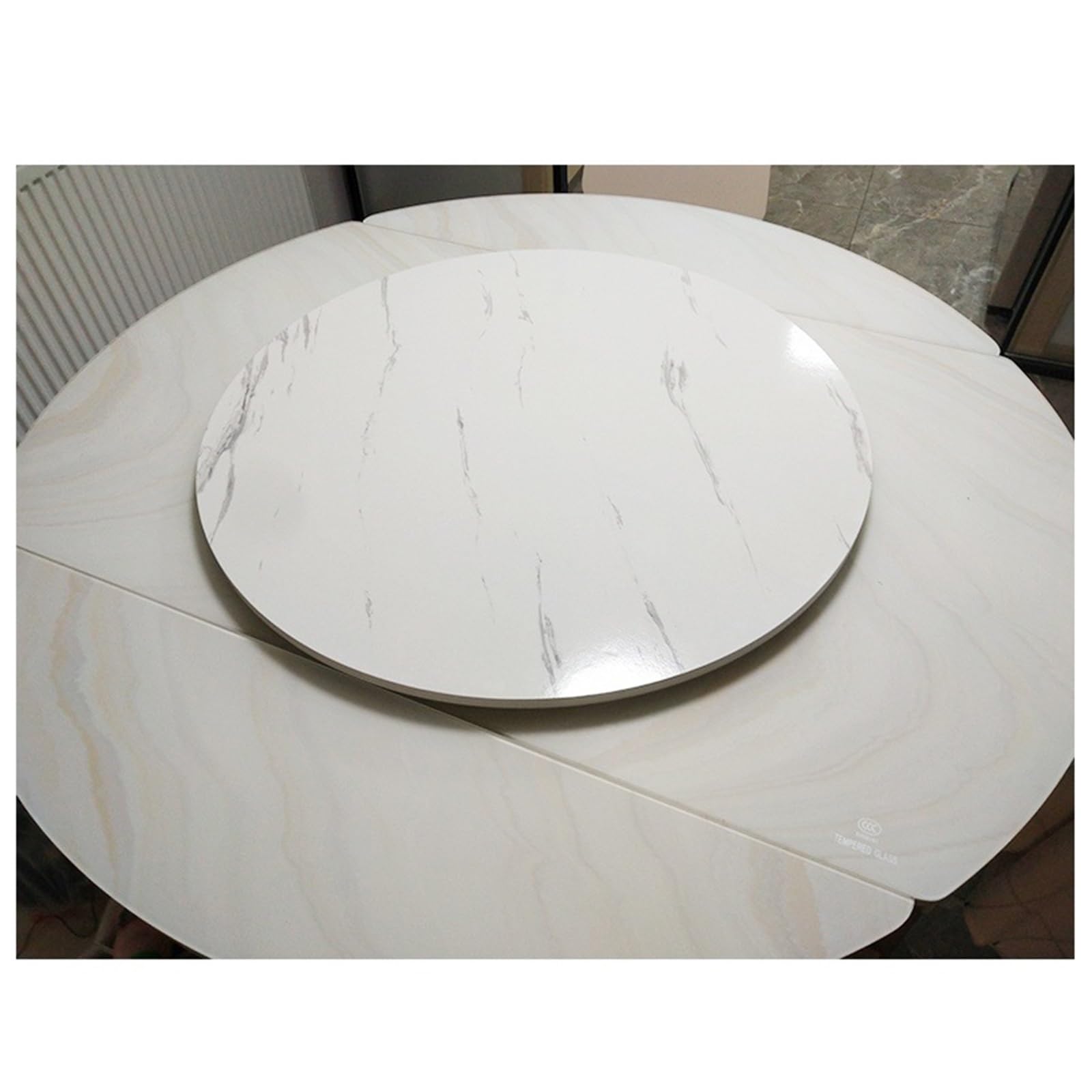 Lazy Susan - Giradischi per tavolo da pranzo, 40,6 cm, in acero bianco, vassoio rotante con cuscinetti silenziosi, centrotavola per riunioni di famiglia e feste