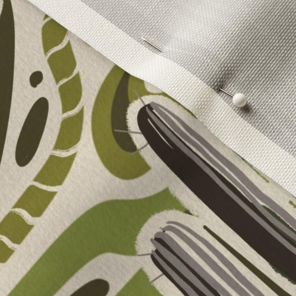 Spoonflower Fabric - Home Vintage Retro Landscape Western Cowboy Cactus Printed on Upholstery Velvet Fabric Fat Quarter - Upholstery Home Decor Bottomweight Apparel