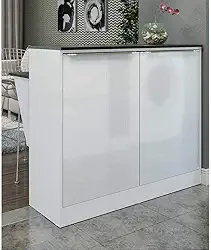 Bancada Balcão com Prateleira/divisor de ambientes Multimóveis 5484 Branca