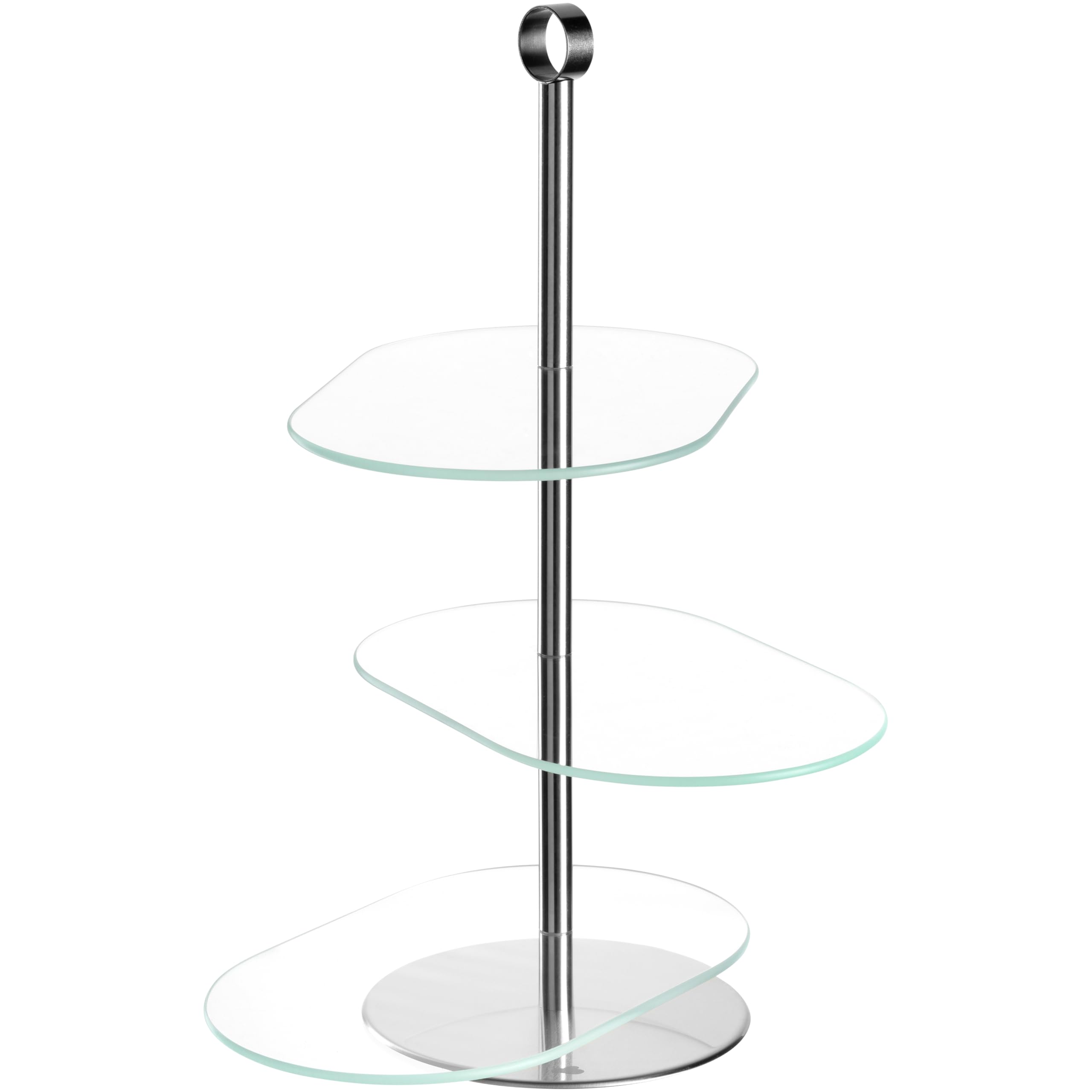 LEONARDO HOME CENA 025364 Présentoir en verre moderne pour gâteaux et amuse-gueules Élégant présentoir pour brunch et buffet Design intemporel Pour toutes les occasions Hauteur 39 cm Argenté