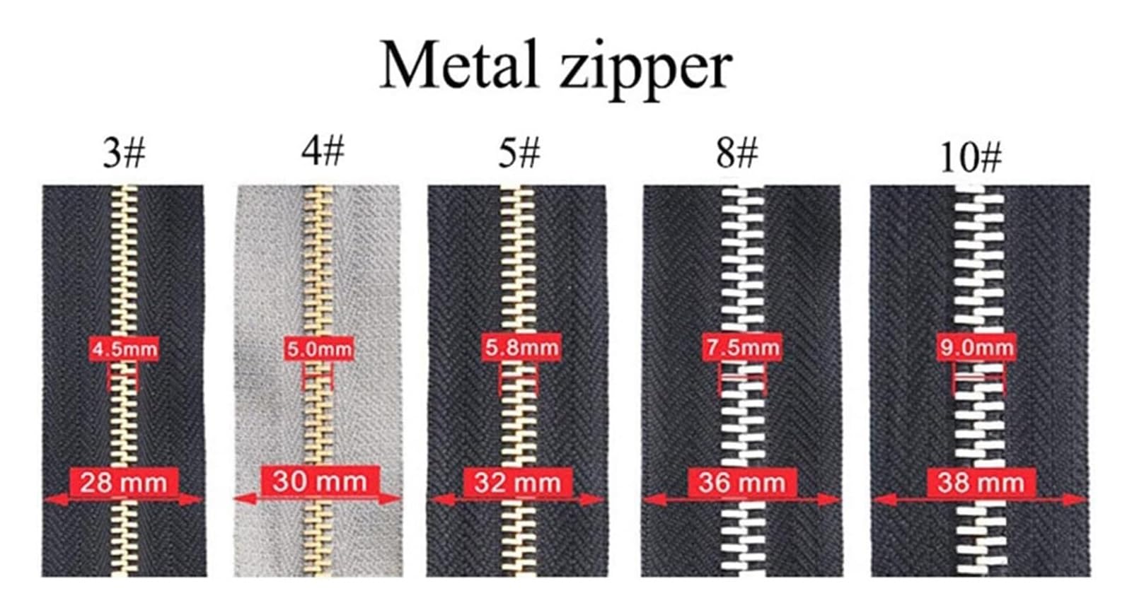 Zipper Zamek błyskawiczny metalowy dwustronny otwarty dwukierunkowy suwak obrotowy wielokolorowy 5# 8 70-100 cm szycie(Black Silver,8# 70cm)