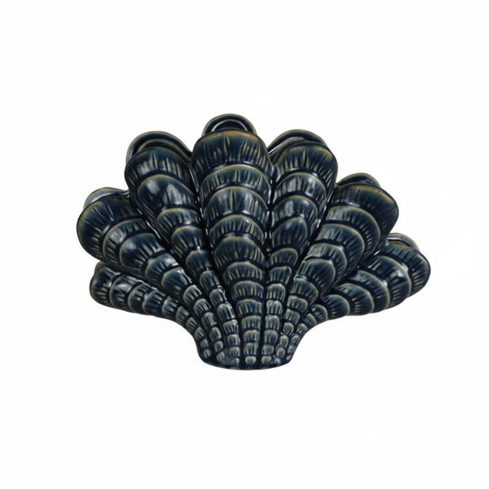 predolo Abstracte Kunst Skulptur Muschelfigur Dekoobjekt Tischornament Wohnakzent mit Ruhiger Ästhetik für Wohnzimmer Schlafzimmer Flur Büro Geeignet, HP1050 Muschel Klein Ofenwechselblau