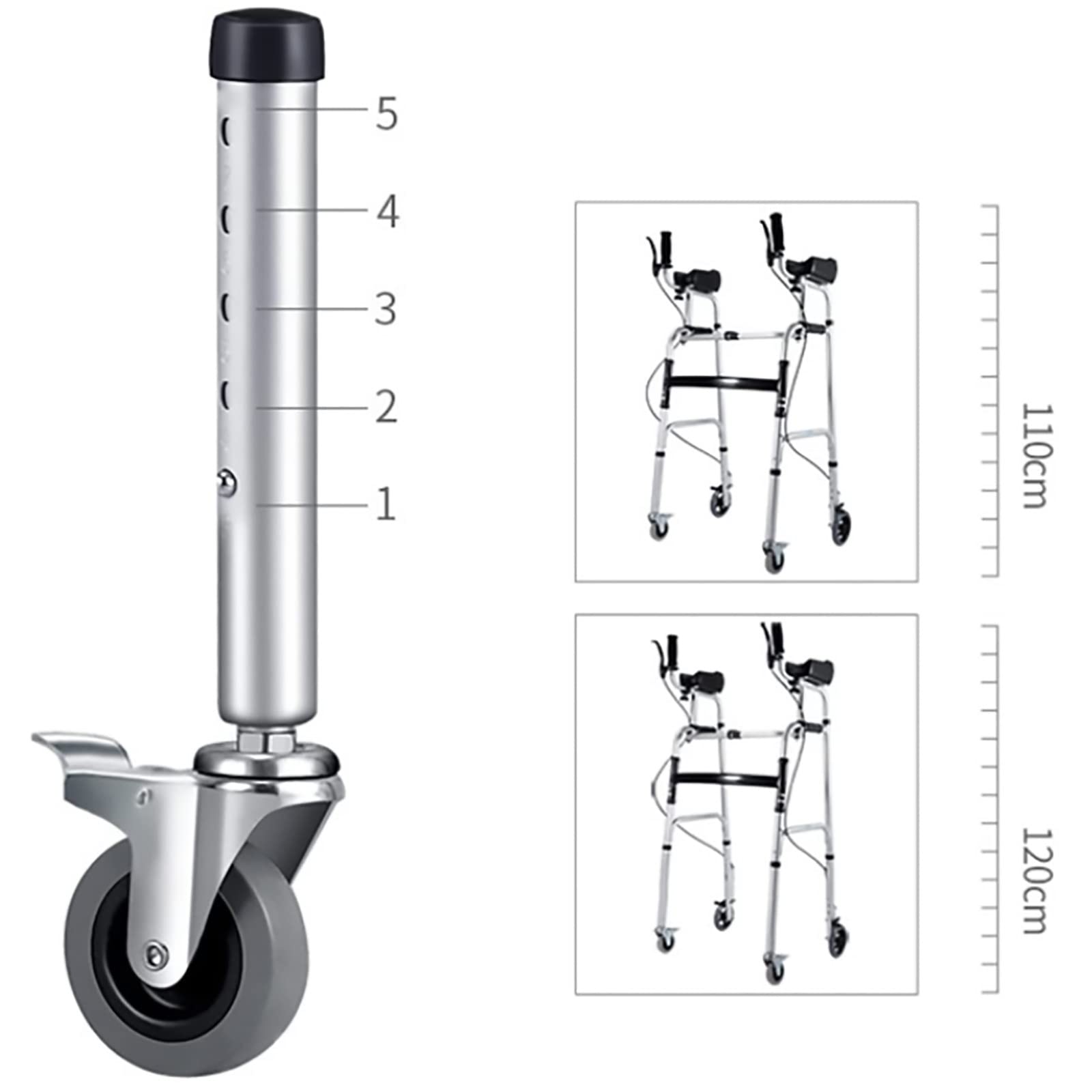Andadores para discapacidad, andadores para Personas Mayores Andador de Aluminio de 4 Ruedas con Asiento y Cesta Ligero Plegable con apoyabrazos