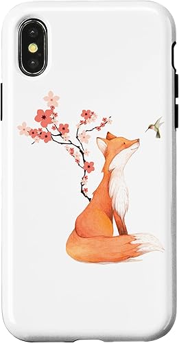 Miniatura 7 de Funda para iPhone 1212 Pro The Cute Fox And Colibrí Cherry Blossom Flower