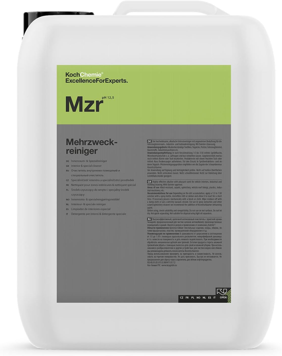 Koch-Chemie Mehrzweckreiniger Interior & Special Cleaner|11 Kg|Highly effective alkaline intensive cleaner for cars, industrial and building cleaning|Since 1968