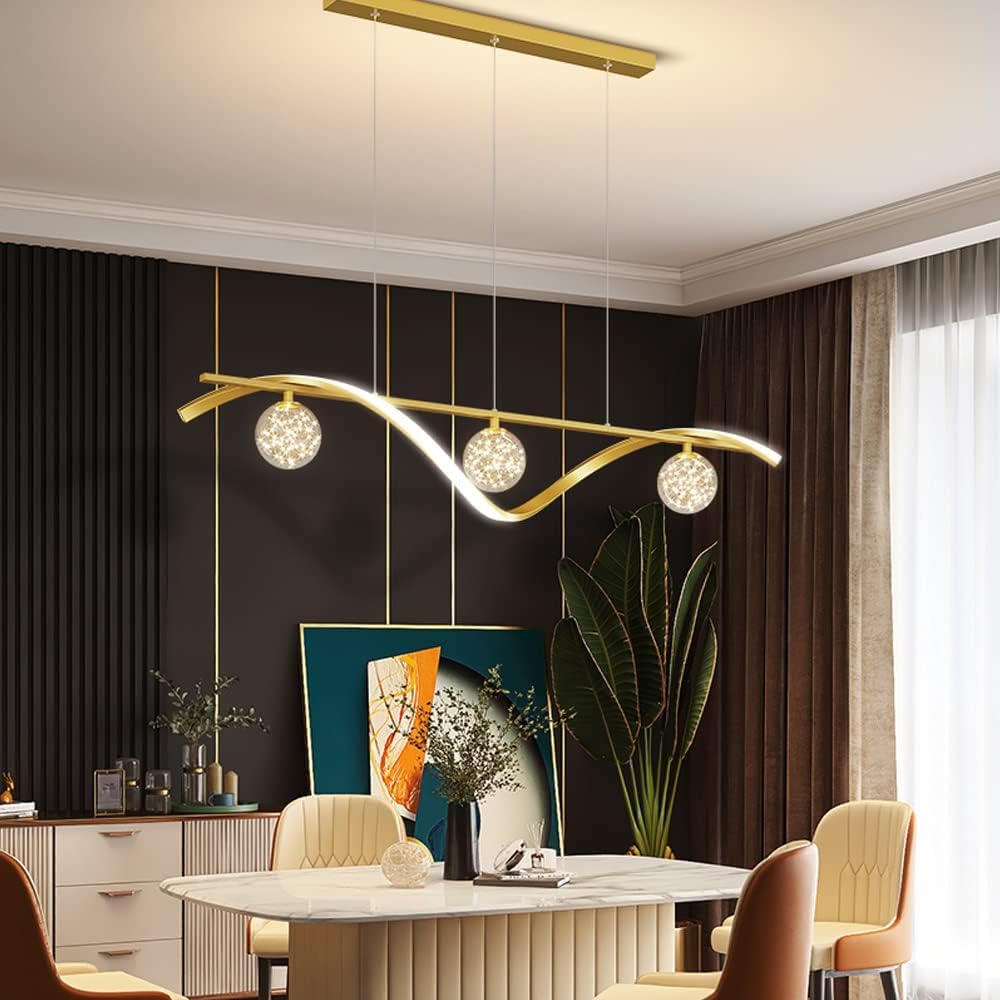Nowoczesna geometryczna lampa wisząca LED 30 W z kloszem ze szkła gipsowego i prostą konstrukcją metalową, idealna do jadalni, wyspy kuchennej lub biura (kolor