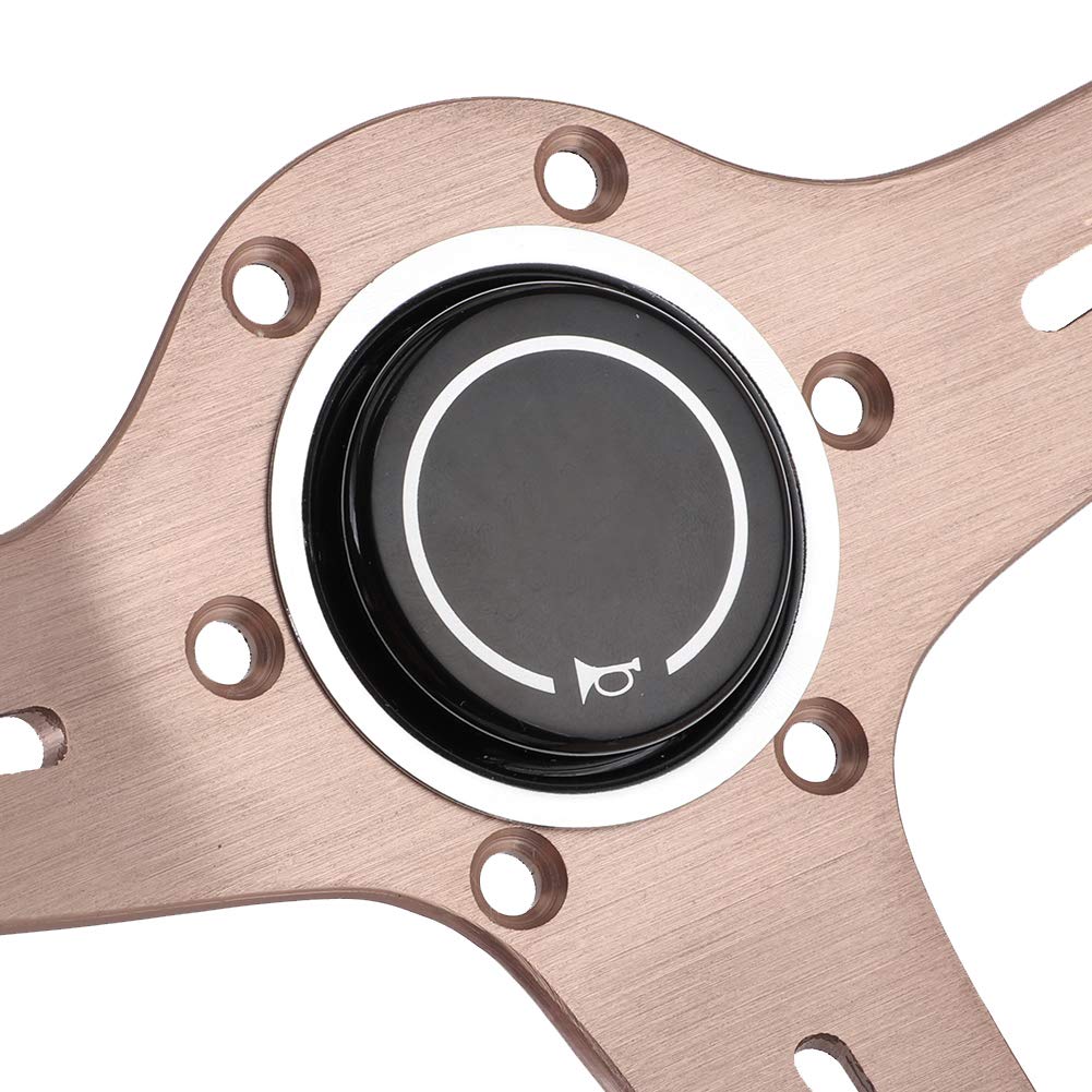 Naroote 350mm Racing Steering Wheel with Black Leather for Enhanced Grip