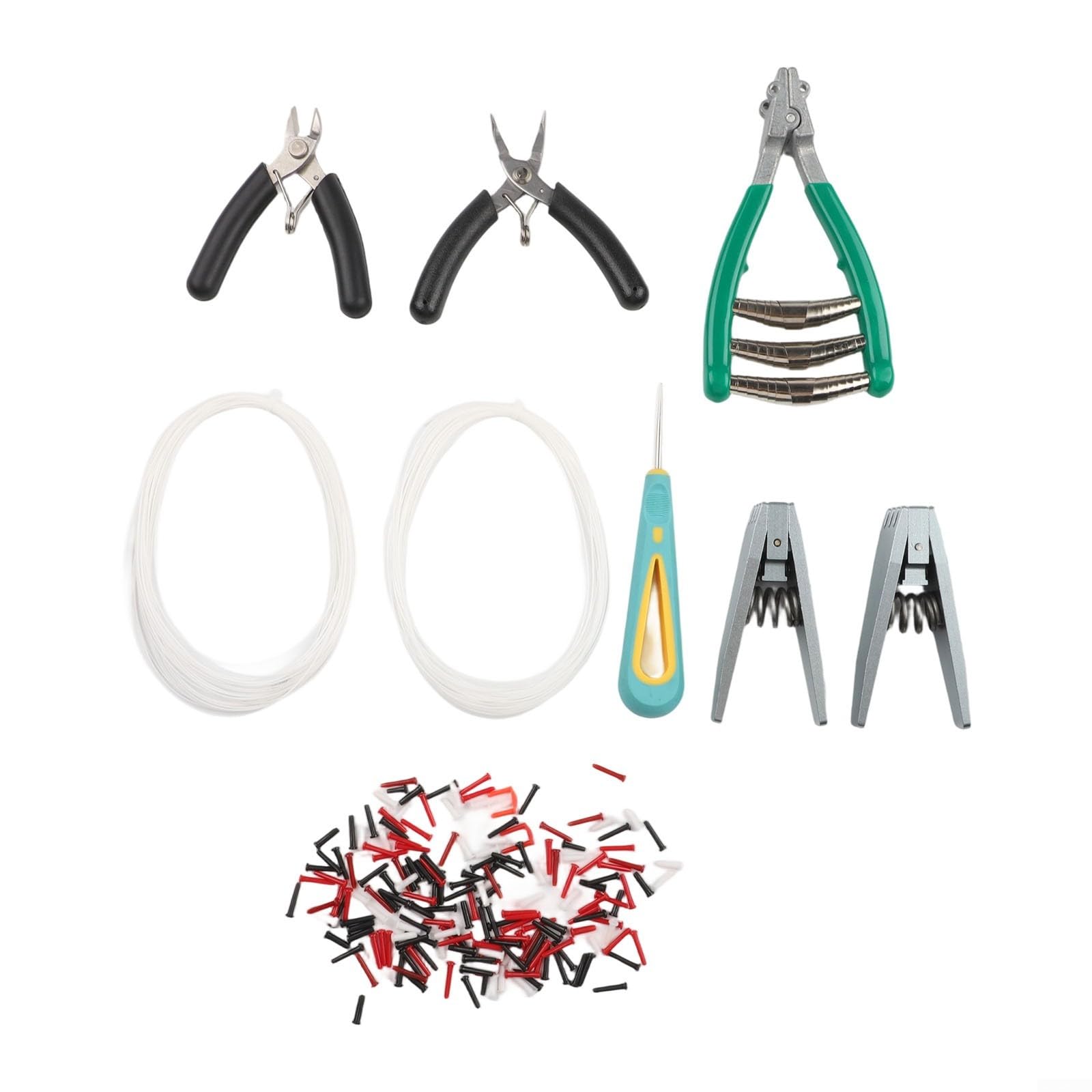 Kit d'outils de serrage de badminton, kit de réparation de raquette en métal avec pince, pinces volantes, alêne, œillets pour tennis, squash, raquette, bricolage, entretien