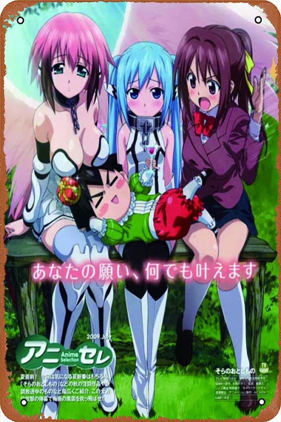 Sora no otoshimono (TV) Poster Retro Metal Tin Sign for Home Coffee Restaurant Bar Pub Shop Wall Decor 8x12 Inch