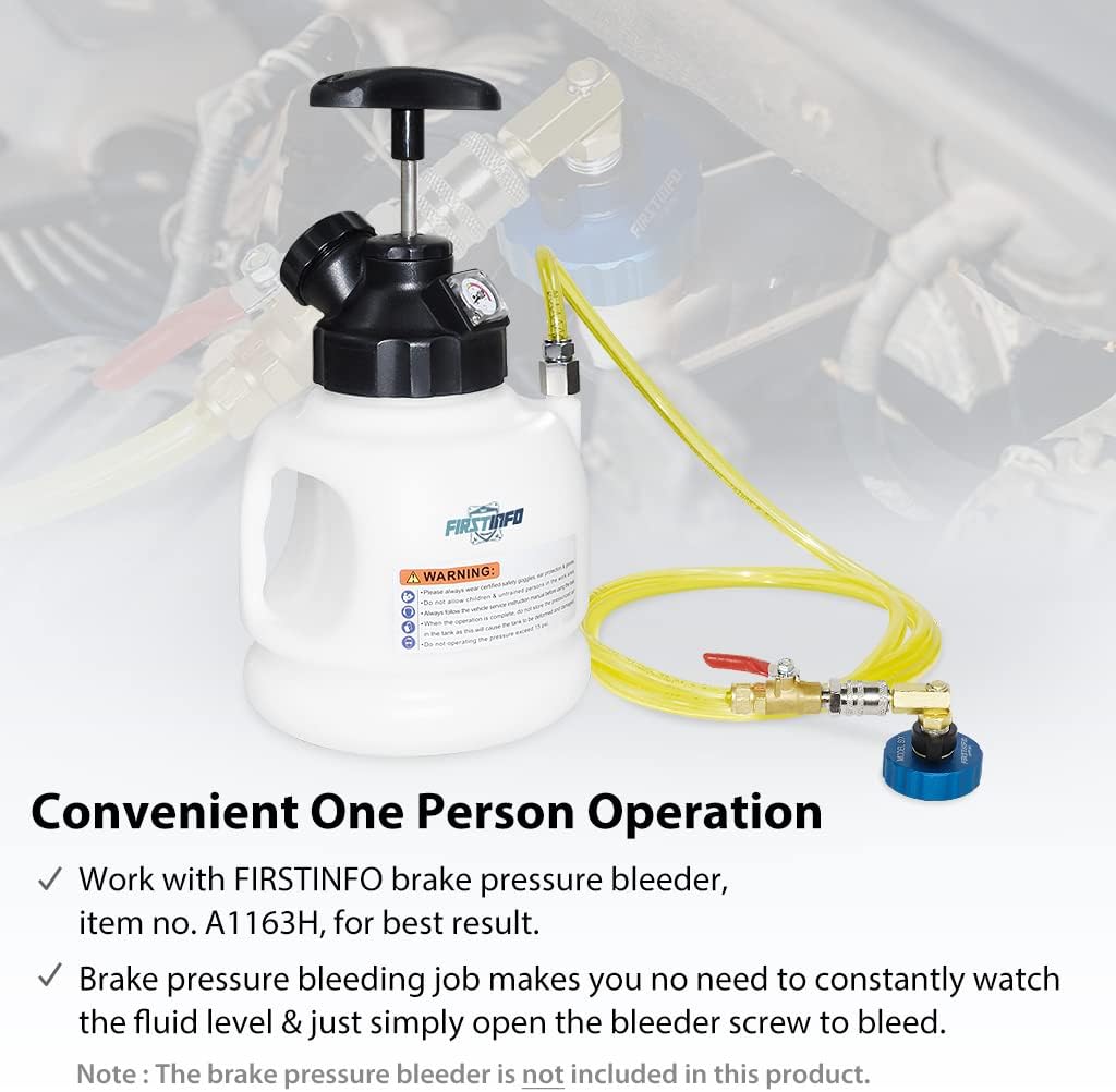 FIRSTINFO A1163HKT2 Metal Master Cylinder Reservoir Adapter, Compatible with Tesla Model S and Model X Master Cylinder Reservoir, Must Work with FIRSTINFO Brake Pressure Bleeder A1163H, A1163HK