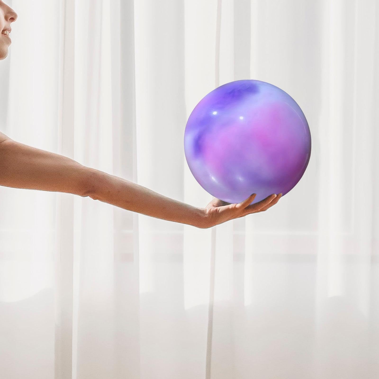 F Fityle Gymnastikball, Kleiner Pilates Ball, 18 cm Rutschfester Fitnessball rhythmischer Gymnastikball, professioneller Yoga Ball für Tanztraining, Gymnastik, Wettkampf und Workout, Rosa Lila