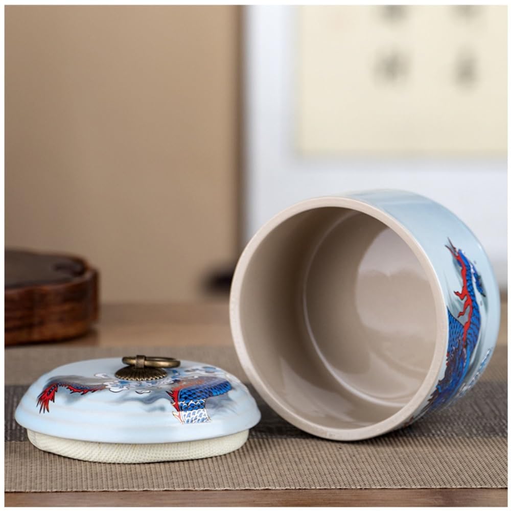 Pojemniki na herbatę do kawy z cukrem kreatywne retro luzem przechowywanie herbaty pojemnik smok i feniks ceramiczny zapieczętowany garnek zestaw do herbaty pojedynczy garnek pusty garnek pojemniki