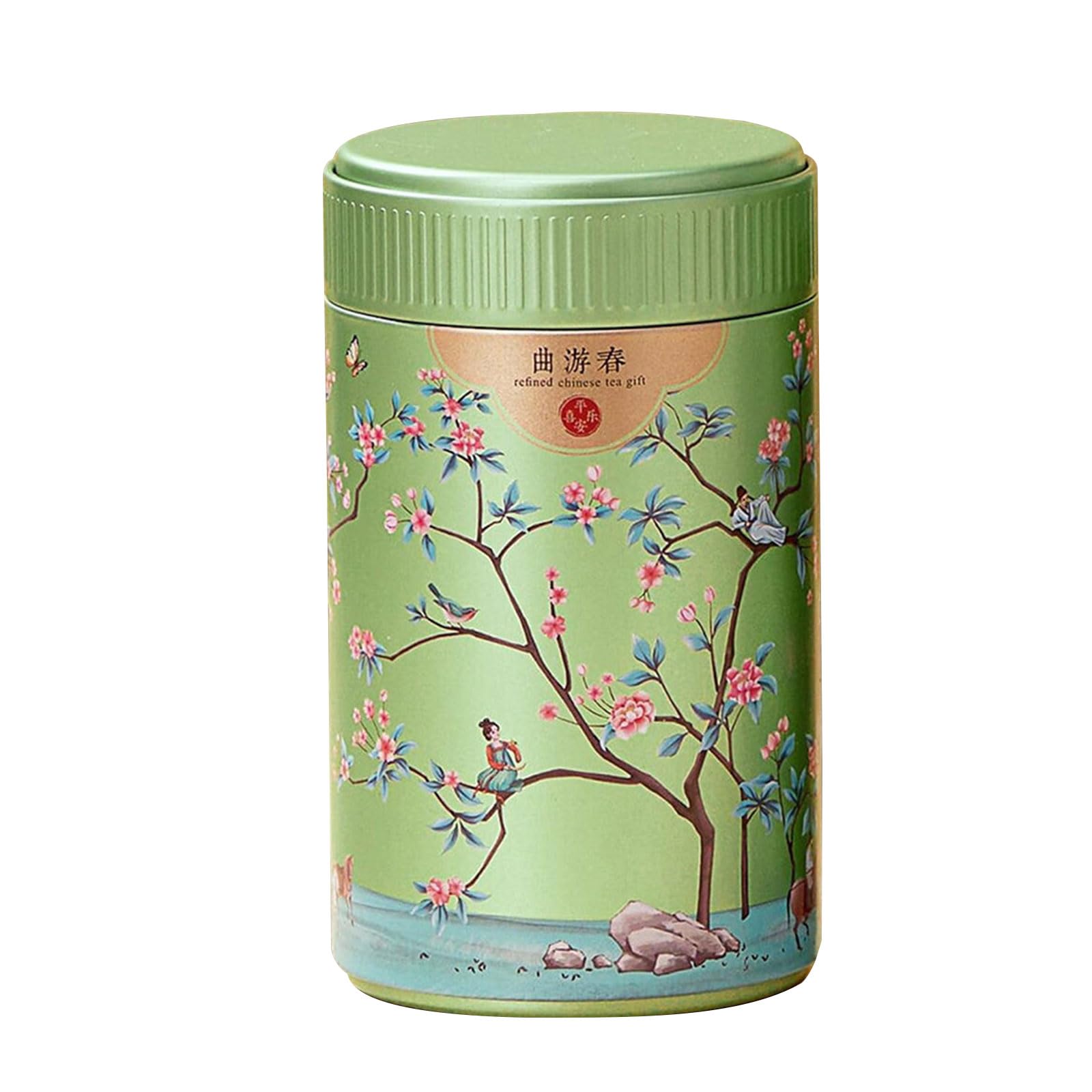 HERAON Fashion Teas Canister Unique Metal Teas Caddys Teas Storage Container Office Enduring Teas Tins With Lid Container
