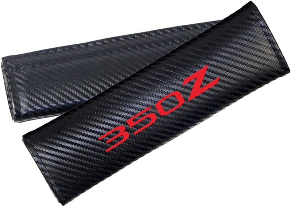 YOVEIL 1 Pair Car Seat Belt Covers For Nissan 350Z Universal Adults Black Carbon Fiber Leather Shoulder Pads,Compatible With For Nissan 350Z All Cars,For A More Comfortable Driving