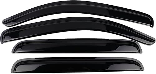 Visera de ventana compatible con Toyota Tacoma 2016-2023 de doble cabina, estilo delgado, con cinta de acrílico tintado ahumado, protección contra