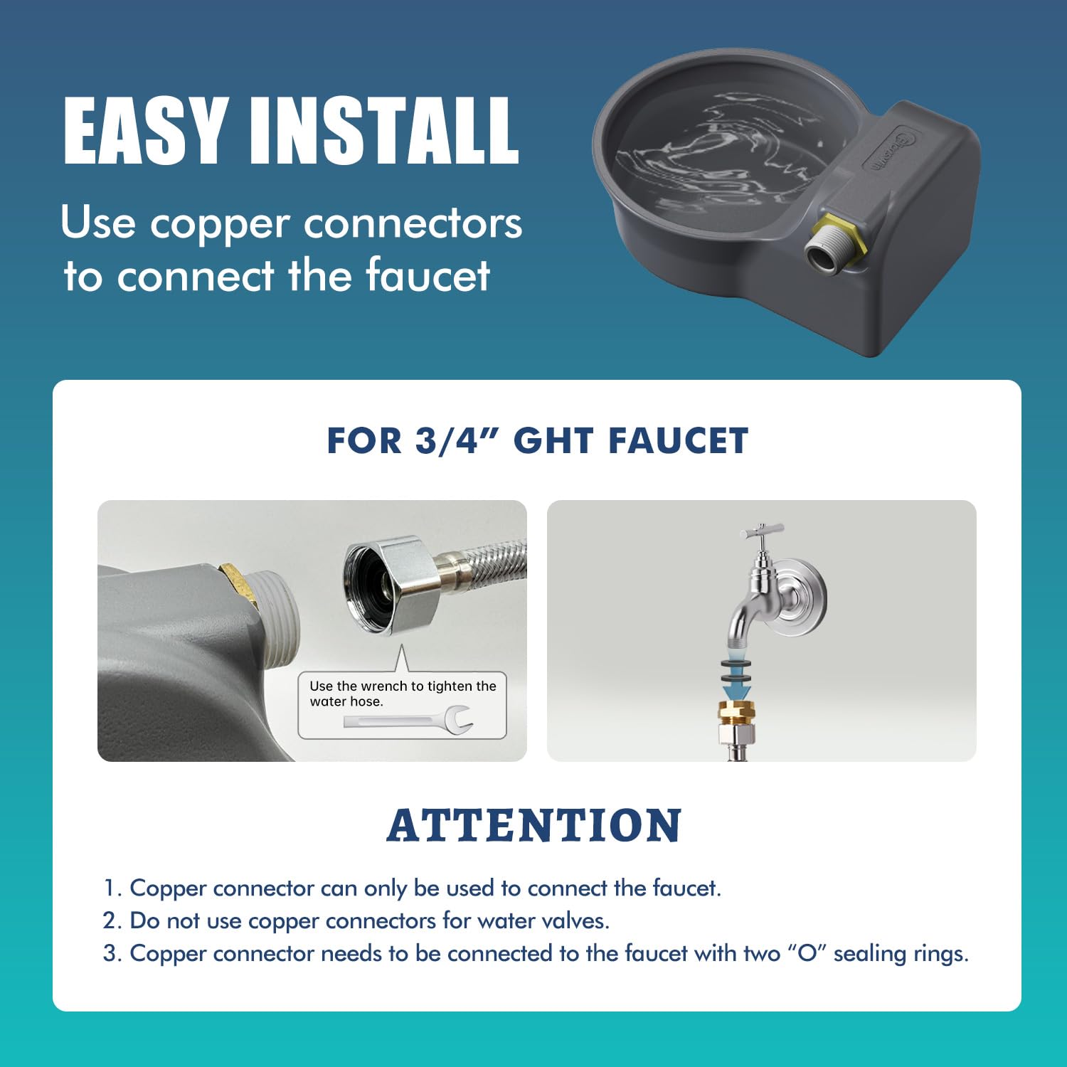 Automatic Water Dispenser For Dogs, Automatic Horse Waterer Bowl With 2 Float Valve,304 - View #6