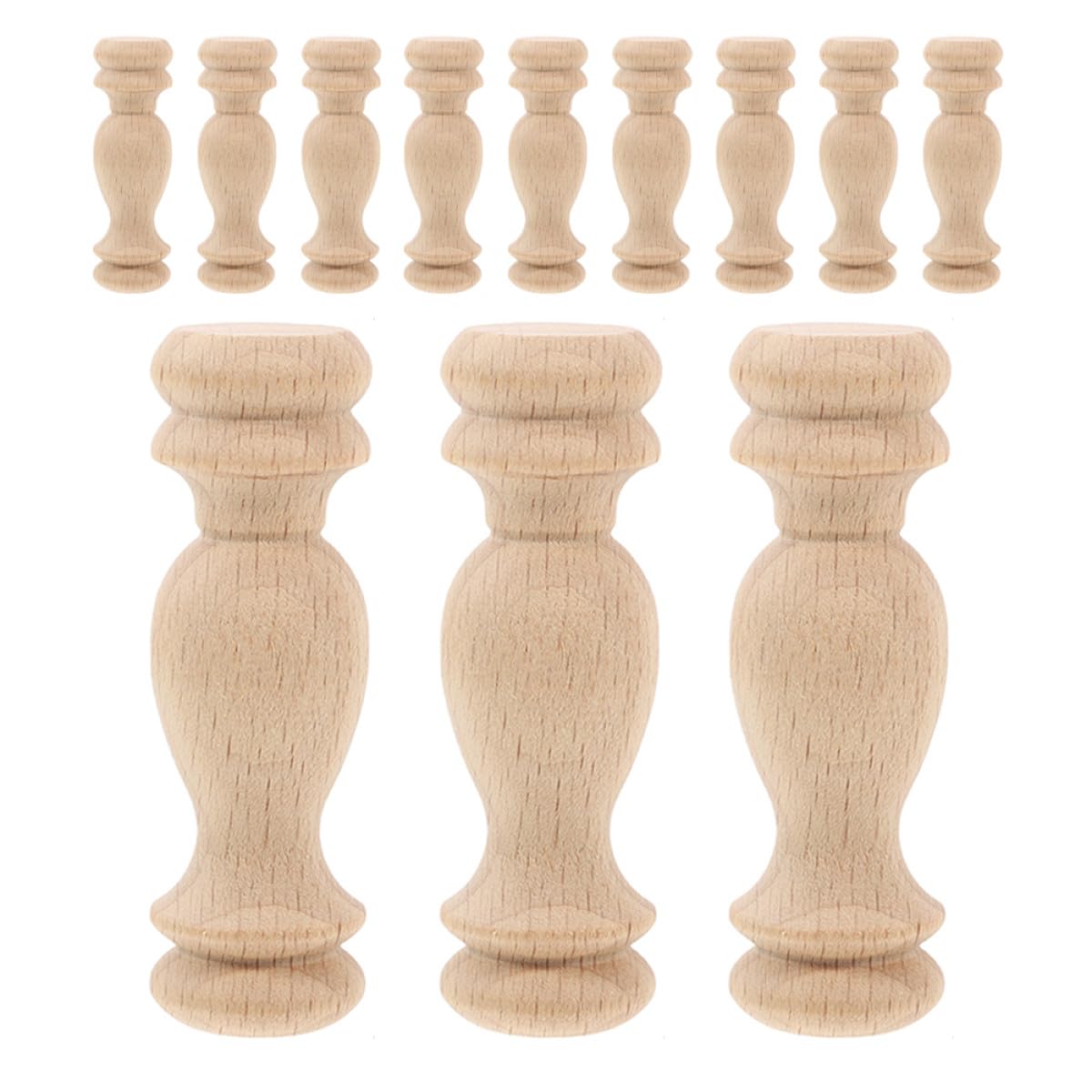 Generisch Massivholz Römische Säulenendstücke 12 Stück Beige 6 X 1,8cm für Treppengeländer und Möbel Selbstgemacht Bastelprojekte und Innenraumdekoration