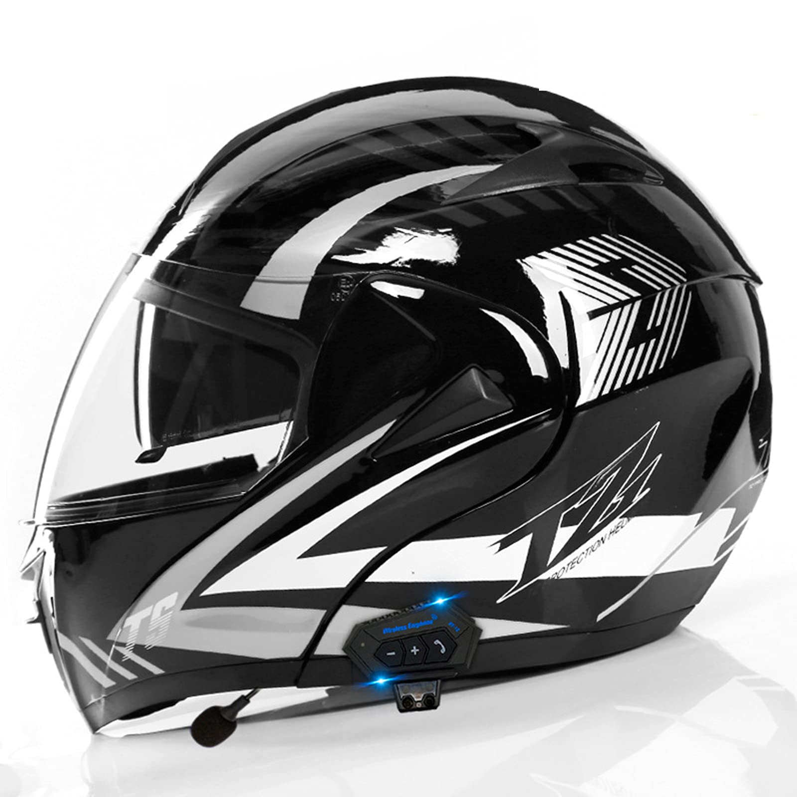 Casco Moto Modulare Apribile Vemar Jiano INTERFONO INTERACTIVE Bluetooth Integrato Nero Opaco Doppia Visiera P1444