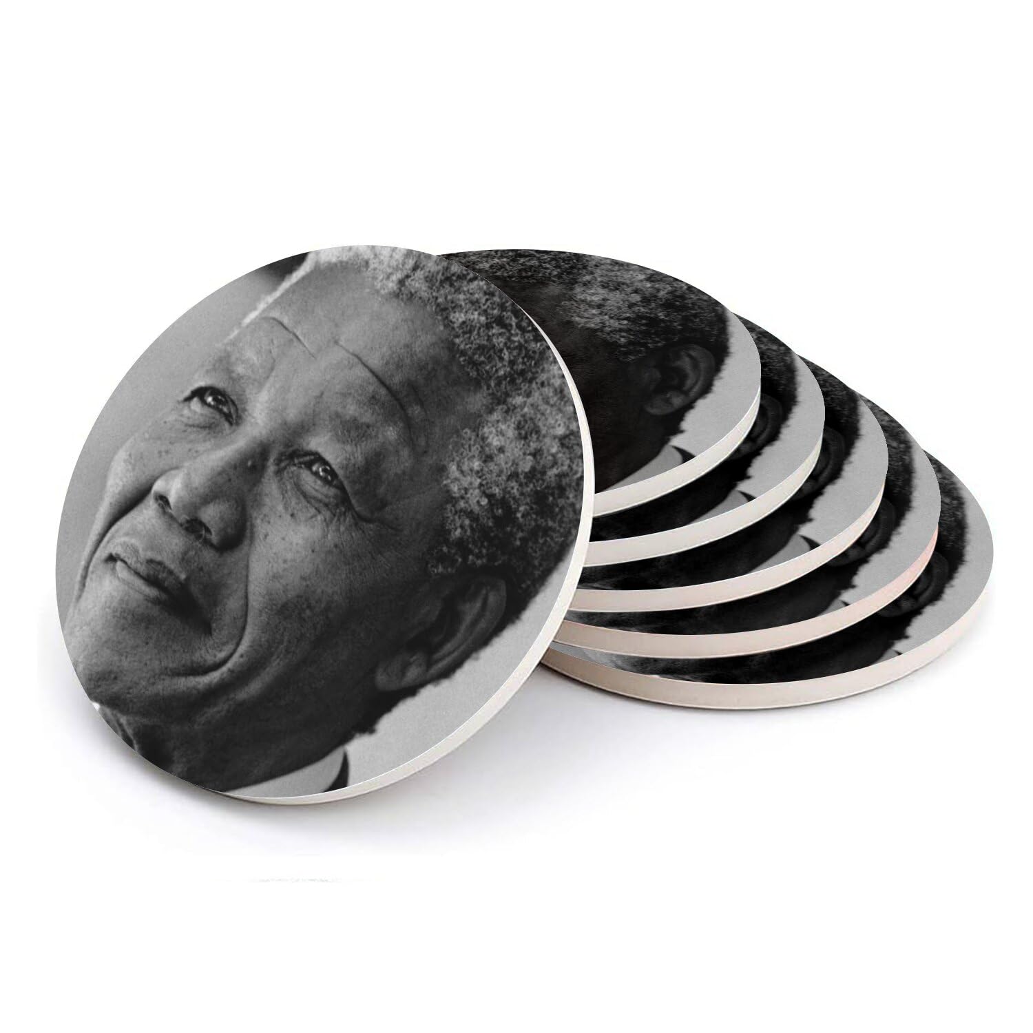 Sous-verre ronds céramique Nelson Mandela dessous de verre droits humains Afrique du Sud