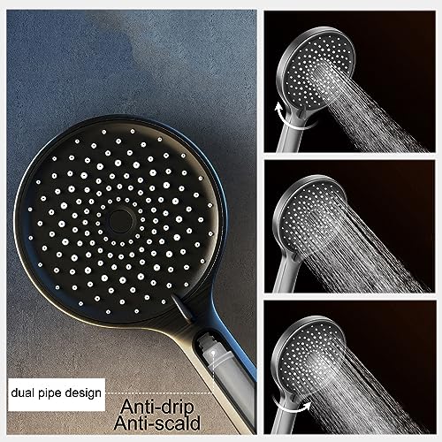 Kit de douche gris avec pulvérisateur à main 3 modes et mitigeur