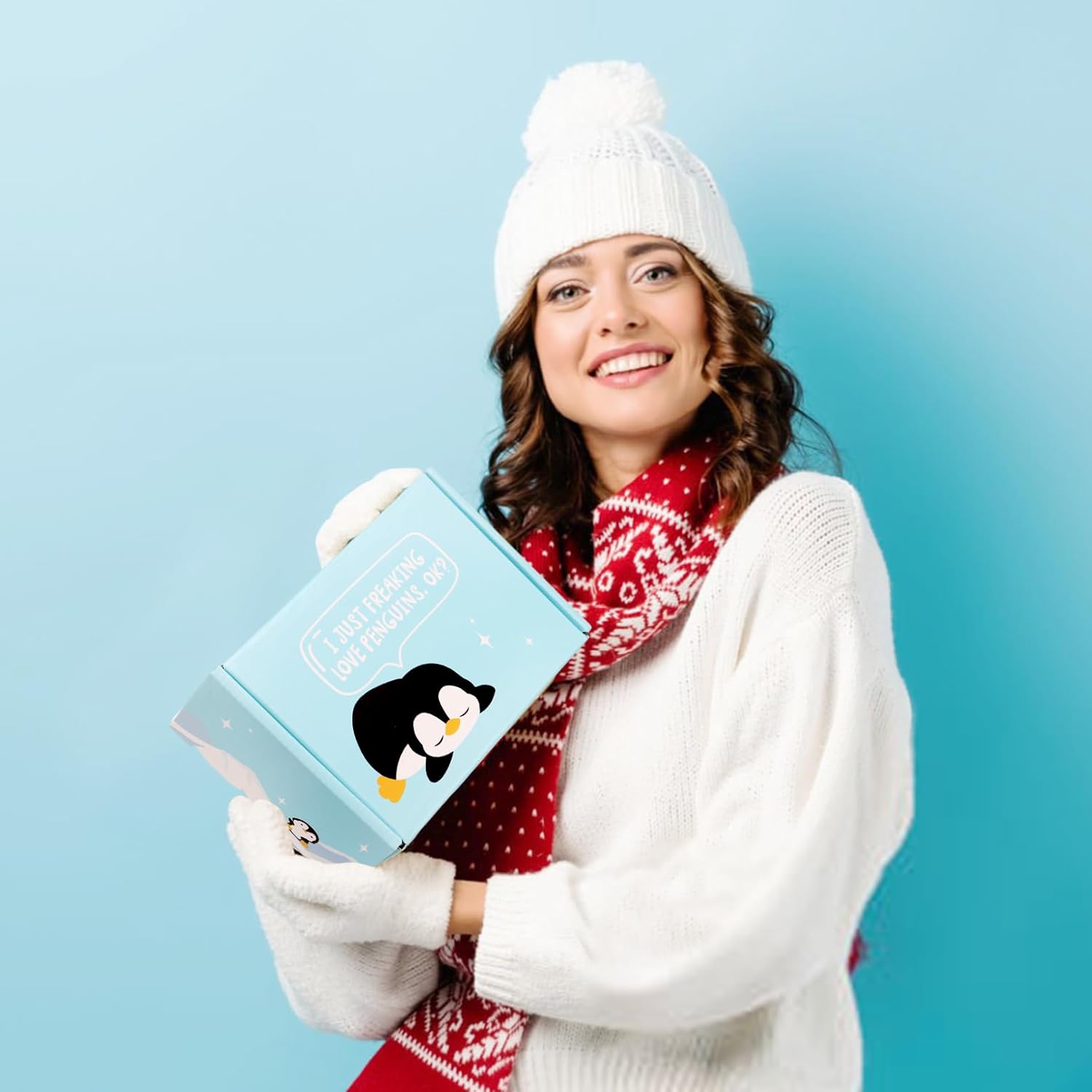 Penguin Gifts Set for Women, Penguin Gifts for Women, Penguins Gift for Girls Who Loves Penguins, Unique Penguin's Stuff for Friends Teacher Girlfriend with Tumbler Cup Makeup Bag Socks Keychain - Image 7