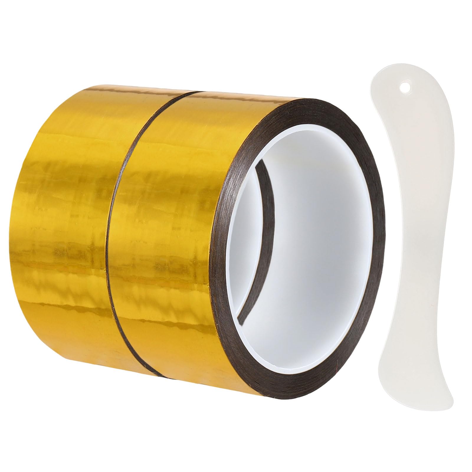 DEFANEX Metallic Mirror Tape (40mm x 50m, 0.05mm, Gold)(2 Roll) Self Adhesive Duct Tape, for Wall Decoration Border DIY Gift Wrap