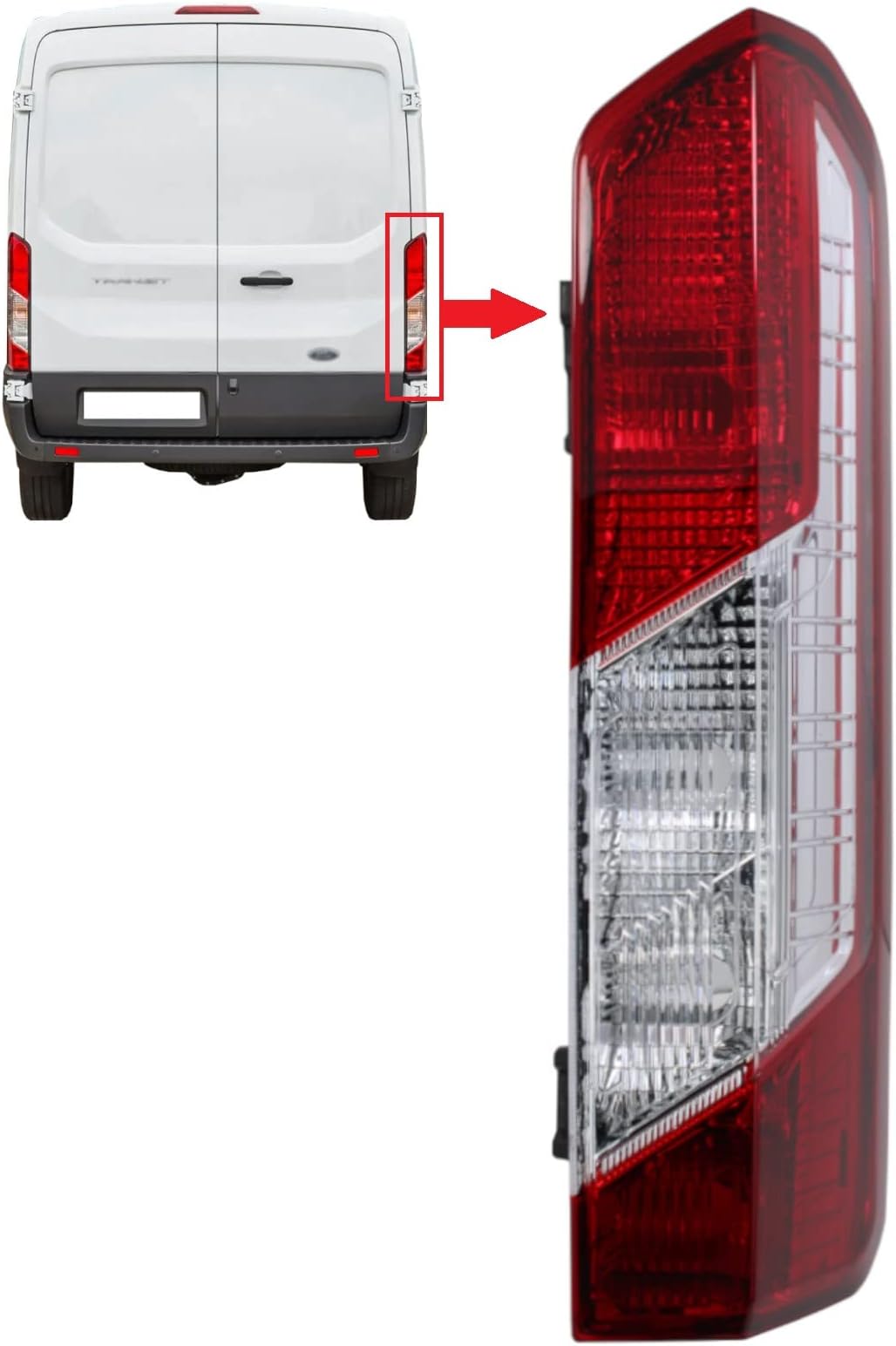 Rear Right Tail Light Lamp Lens For Ford Transit Mk8 (2014 Onwards) 1855334 1870425 BK3113404AG BK3113404AF