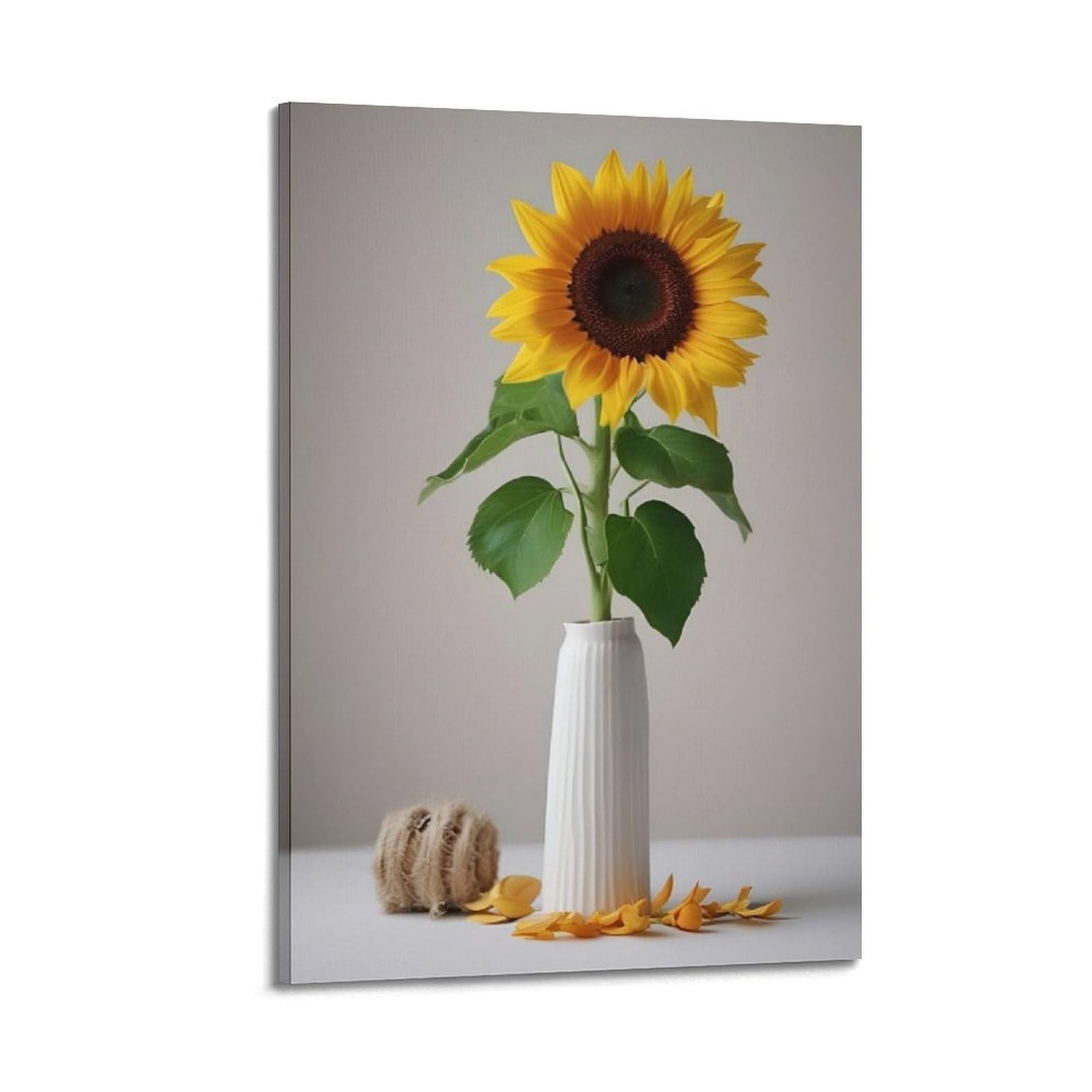 Affiche tournesol vase blanc art mural à suspendre 40x60cm