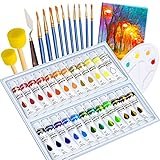 acrylfarben malen lernen 【EINFACH ZU MISCHEN】 Acrylfarben lassen sich gut mischen, schichten und mischen, um eine brillante Textur und unbegrenzten Farbton zu erzielen, der sowohl für Kinder ab 3 Jahren als auch für Erwachsene geeignet ist.