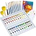 Produktbild ASCOZY Acrylfarben Set, Perfekt für Malen auf Papier, Leinwand, Keramik, Holz, Stoff, 24 x 12ml Tube Acrylfarben mit 10 Pinseln, 2 Schwämmen, Palette, Leinwand, Spachtel, für Anfänger und Künstler